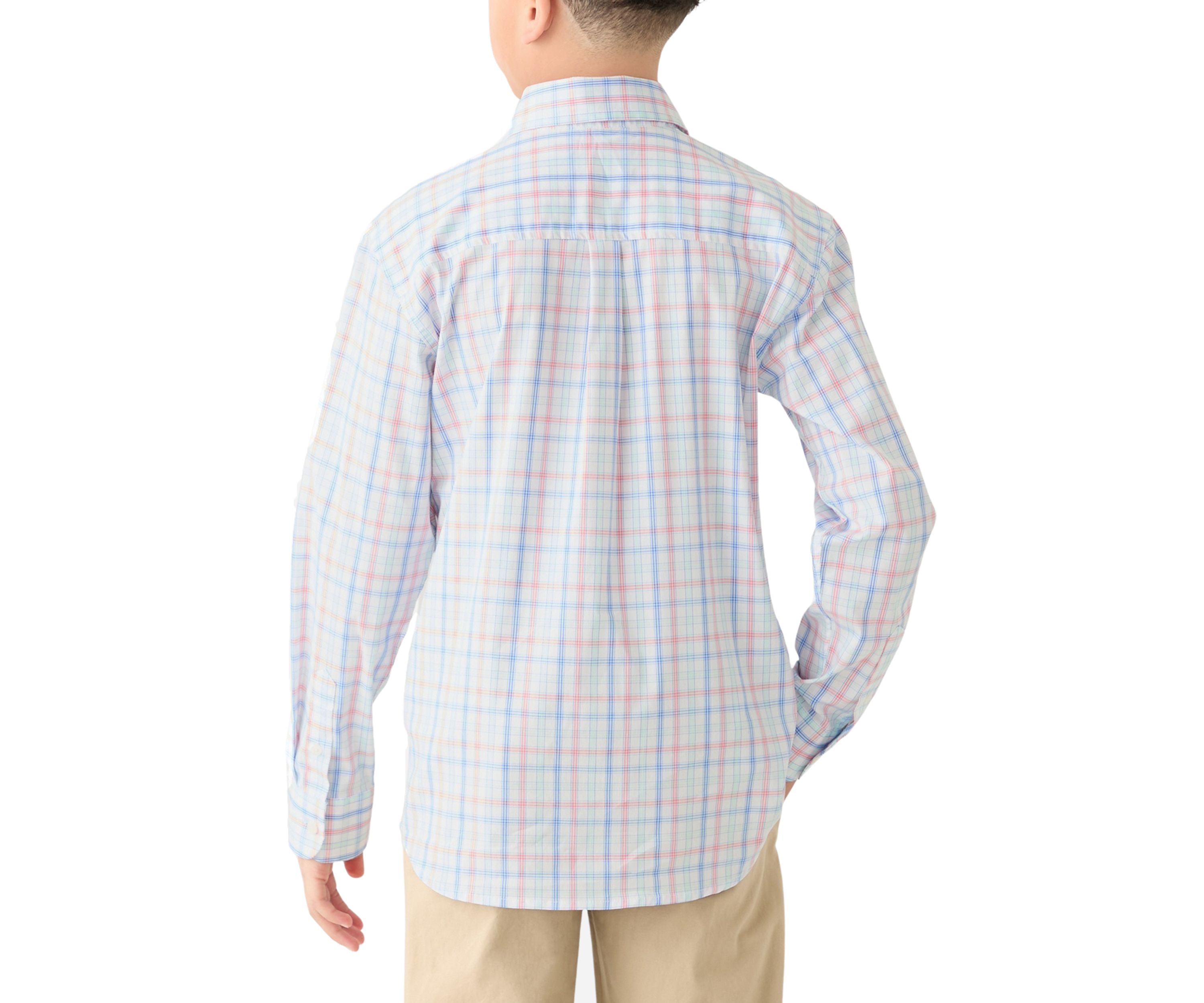 Boys 8-20 Husky Long Sleeve Comfort Printed Poplin 