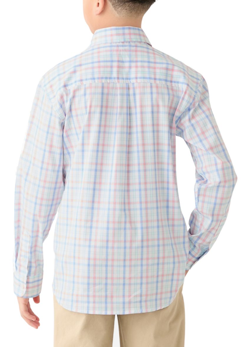 Boys 8-20 Husky Long Sleeve Comfort Printed Poplin 