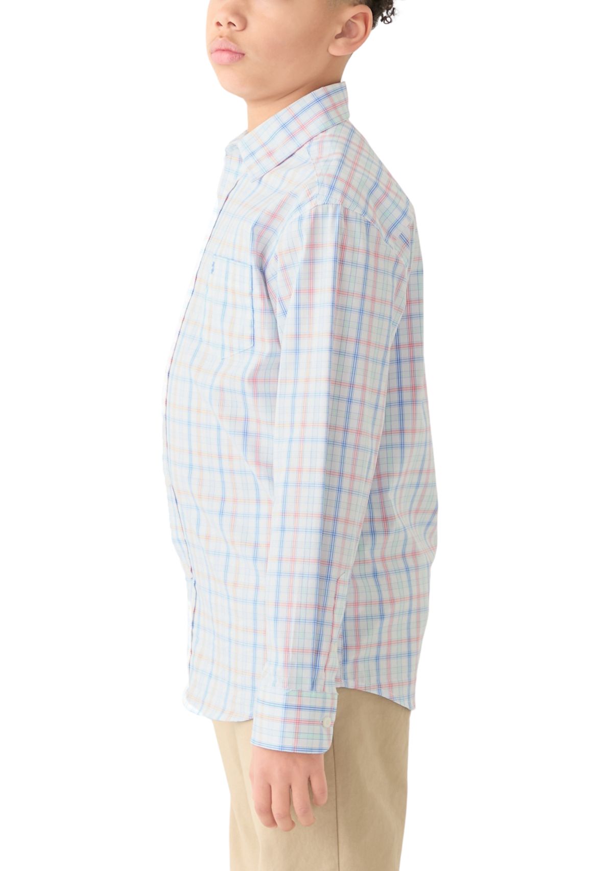 Boys 8-20 Husky Long Sleeve Comfort Printed Poplin 