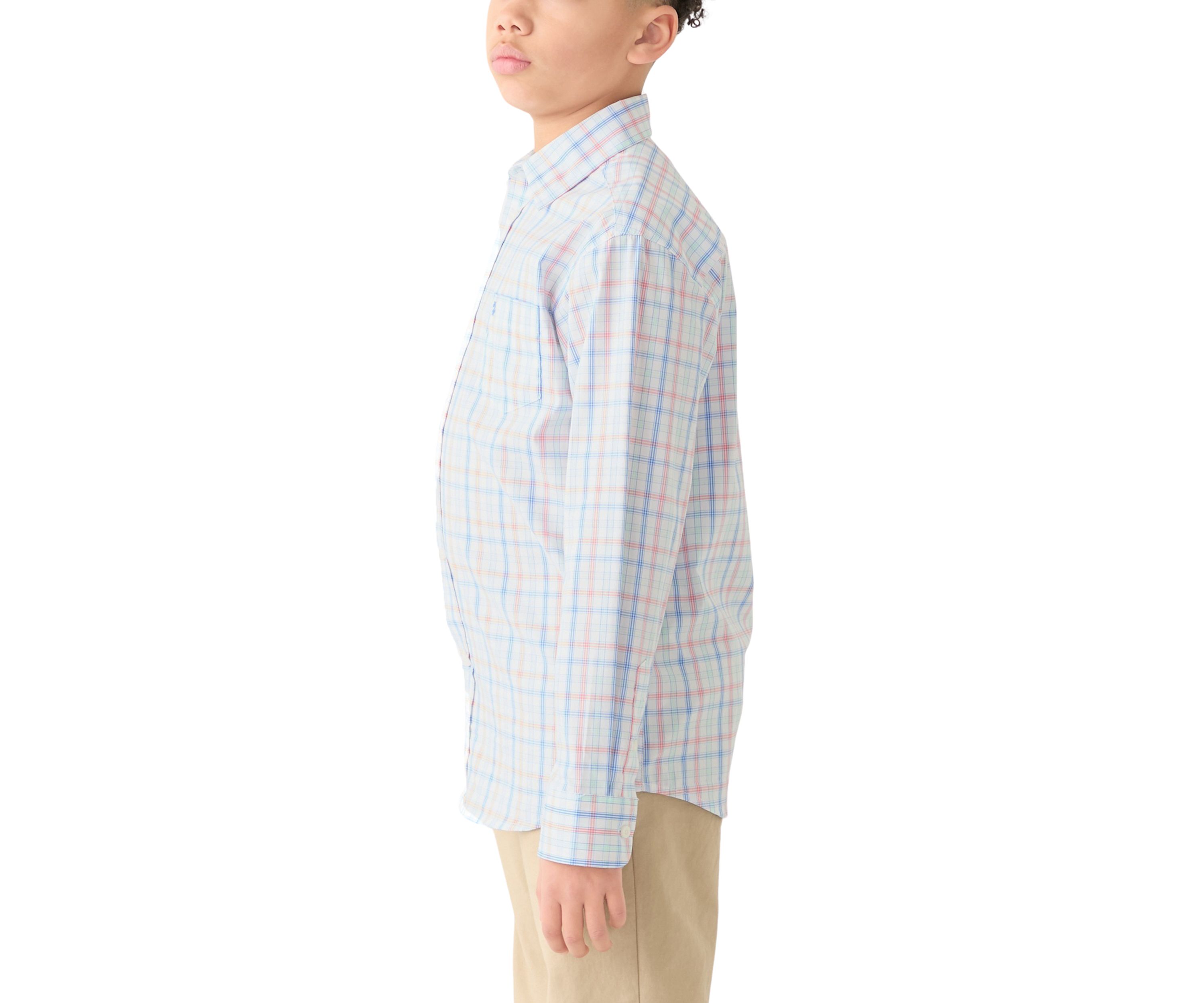 Boys 8-20 Husky Long Sleeve Comfort Printed Poplin 