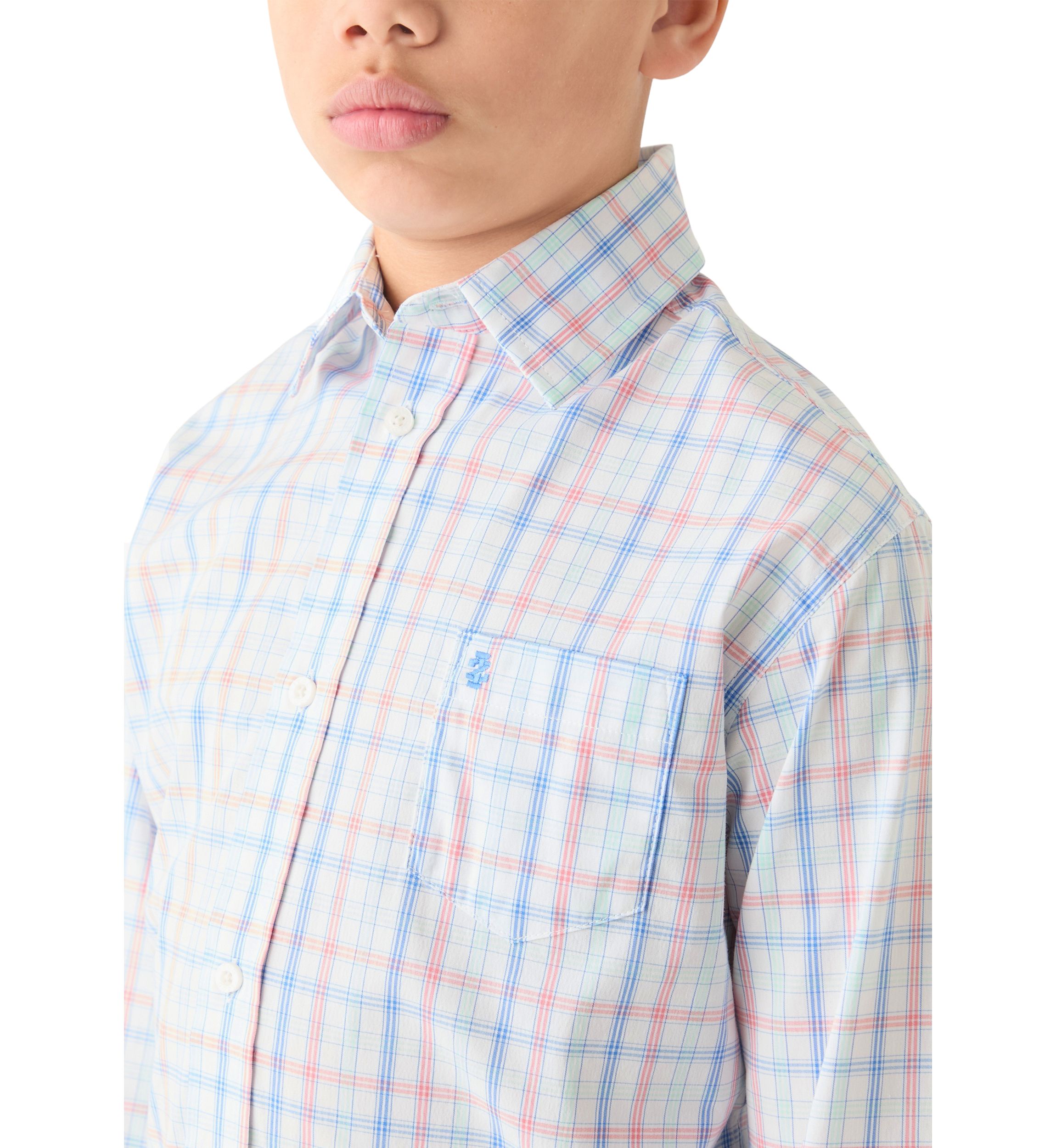 Boys 8-20 Husky Long Sleeve Comfort Printed Poplin 