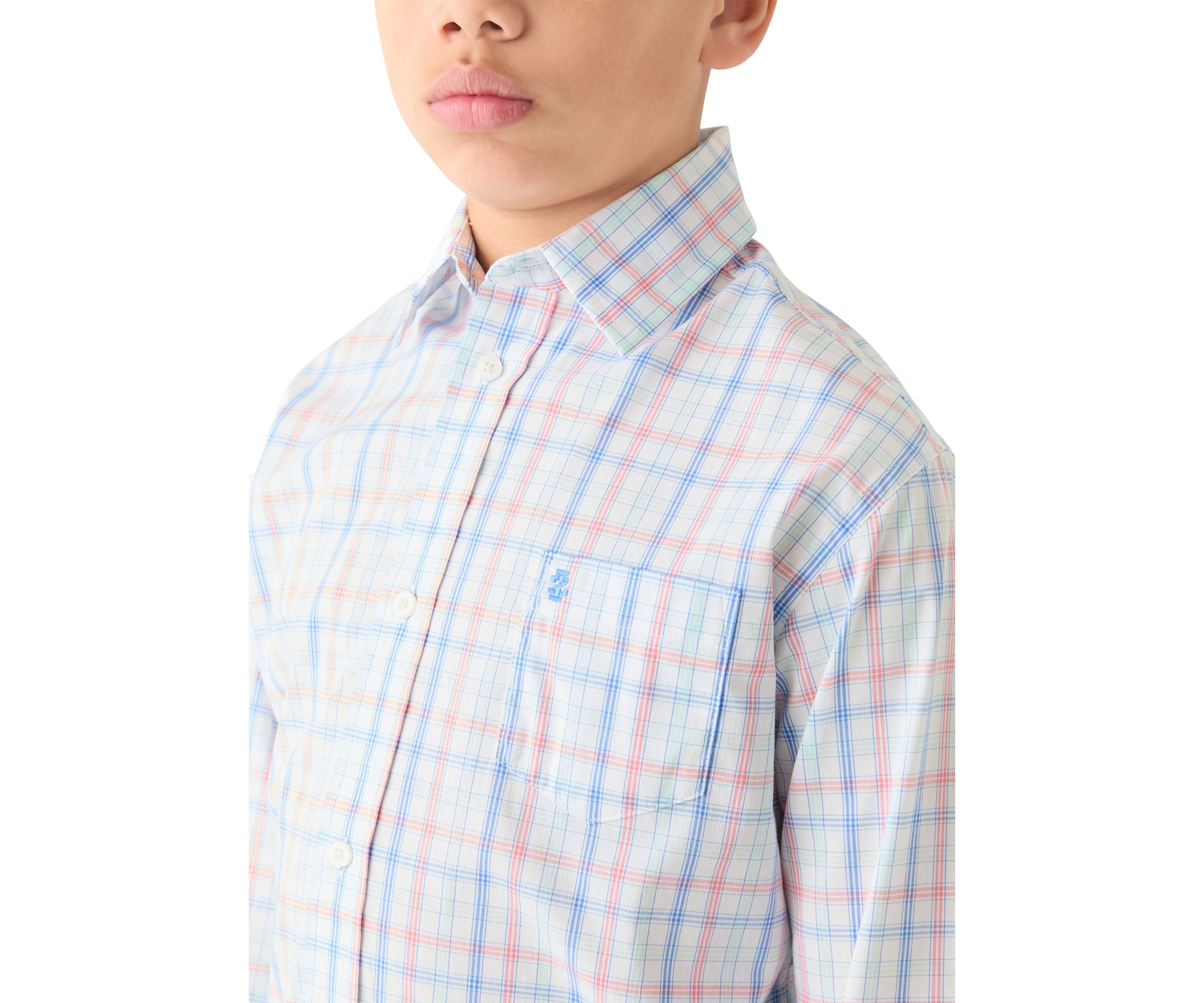 Boys 8-20 Husky Long Sleeve Comfort Printed Poplin 