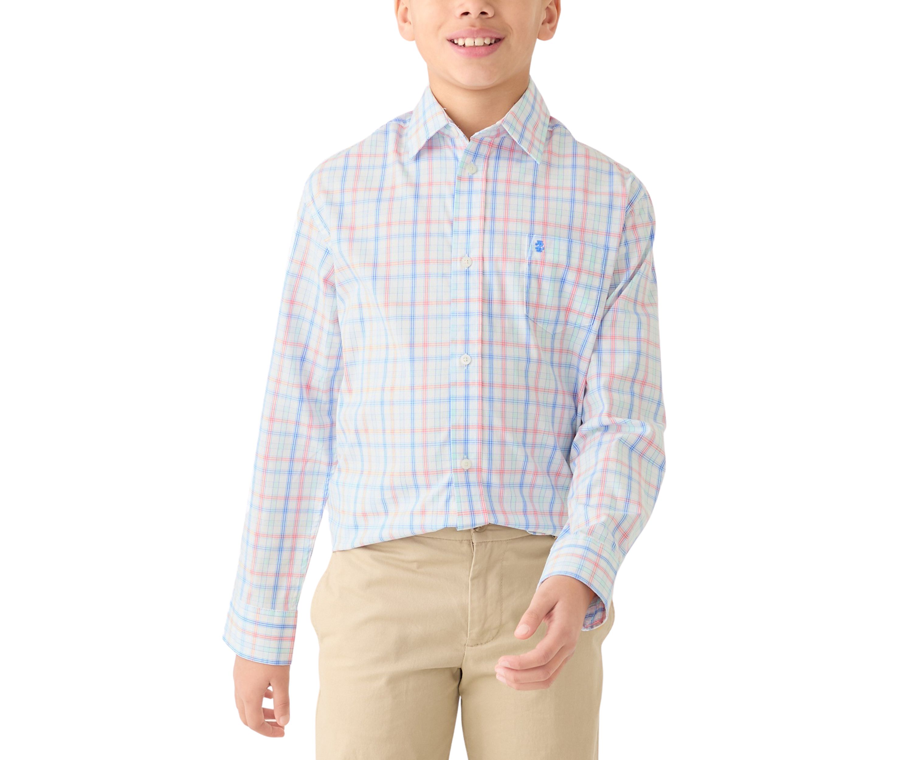 Boys 8-20 Long Sleeve Comfort Poplin Shirt 