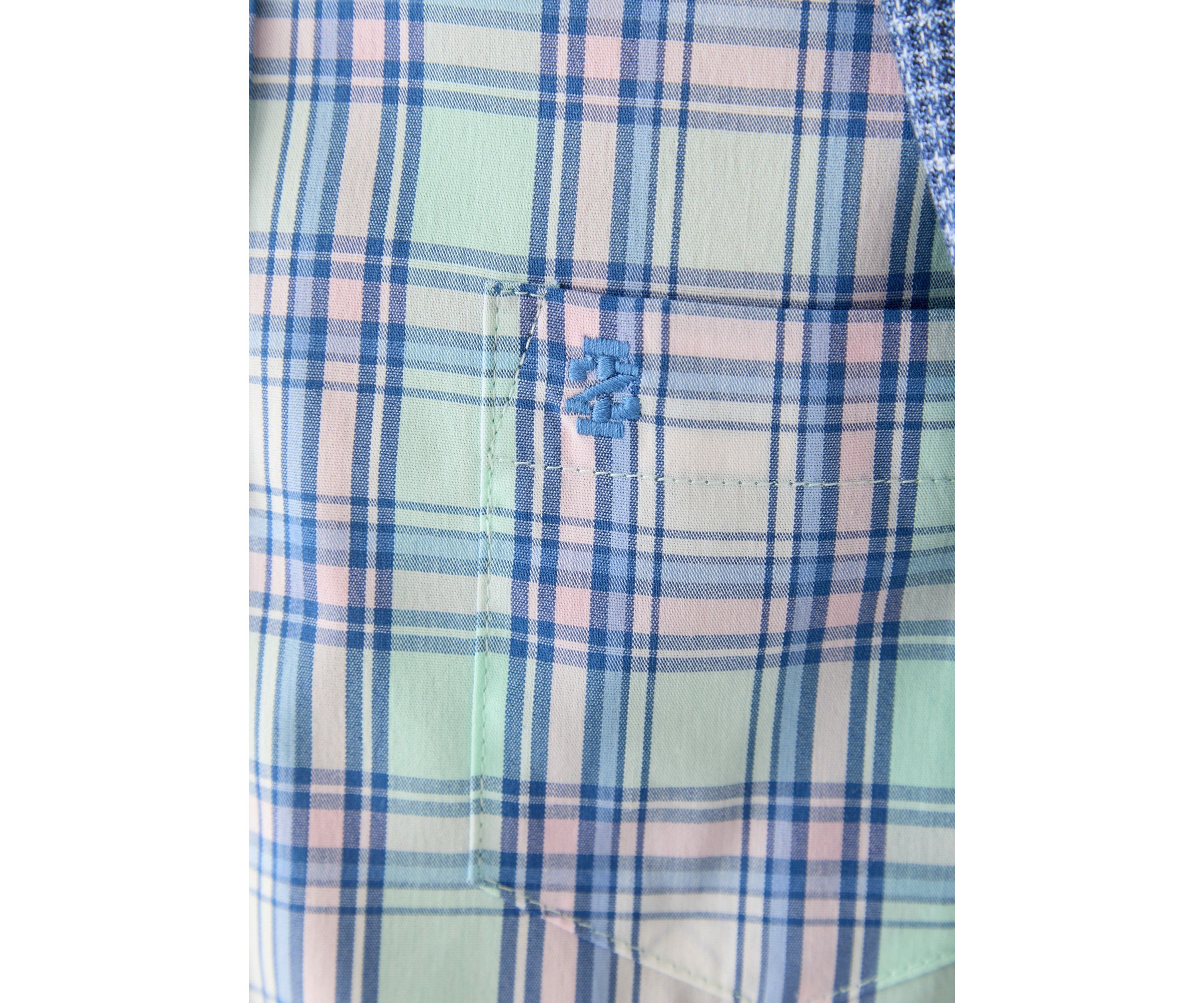 Boys 8-20 Husky Long Sleeve Yarn Dyed Stretch Spring Plaid Shirt