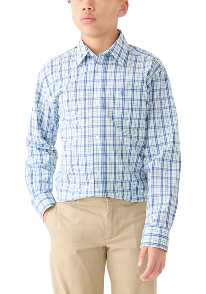 Boys 8-20 Husky Long Sleeve Comfort Poplin Shirt 