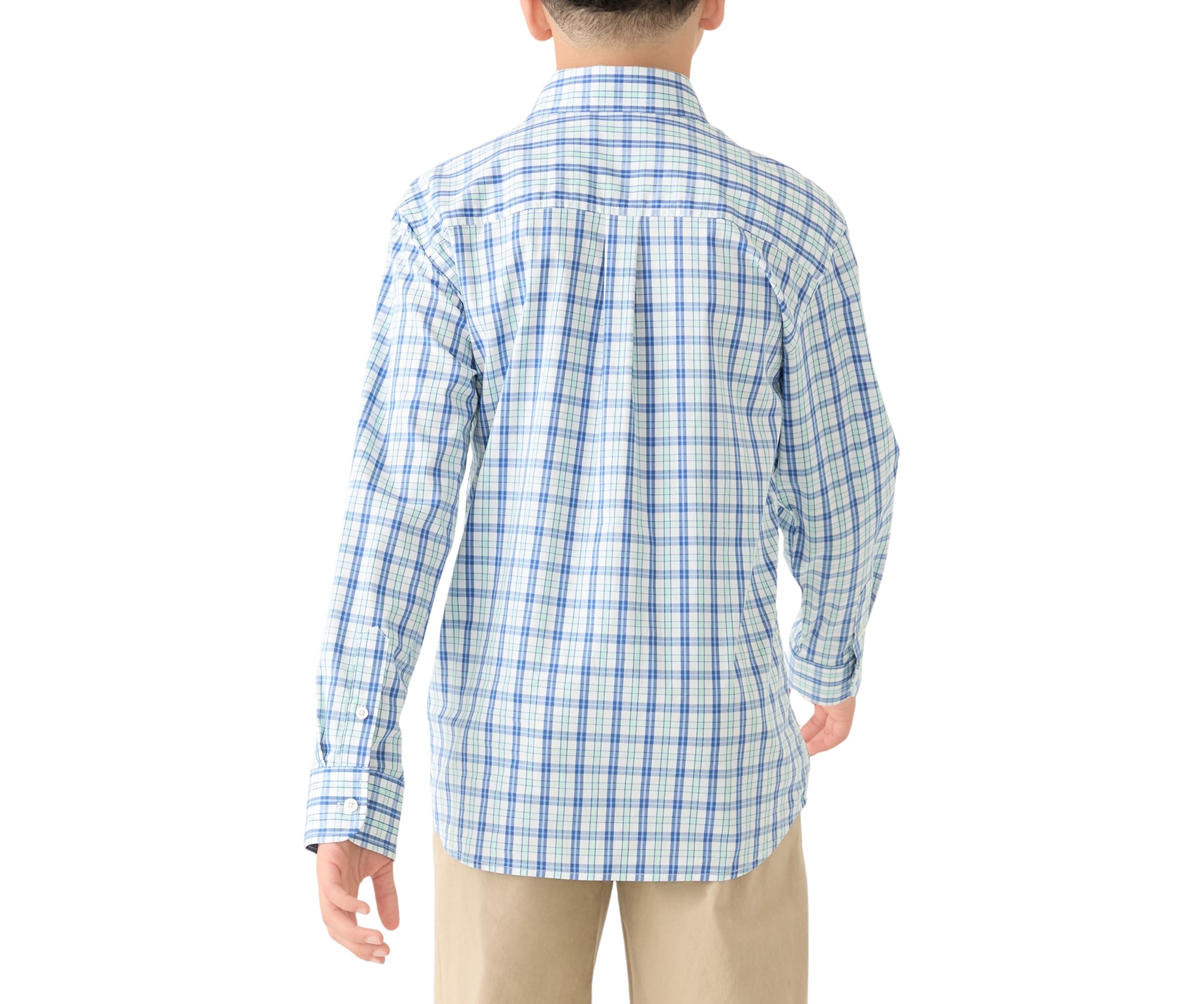 Boys 8-20 Husky Long Sleeve Comfort Poplin Shirt 