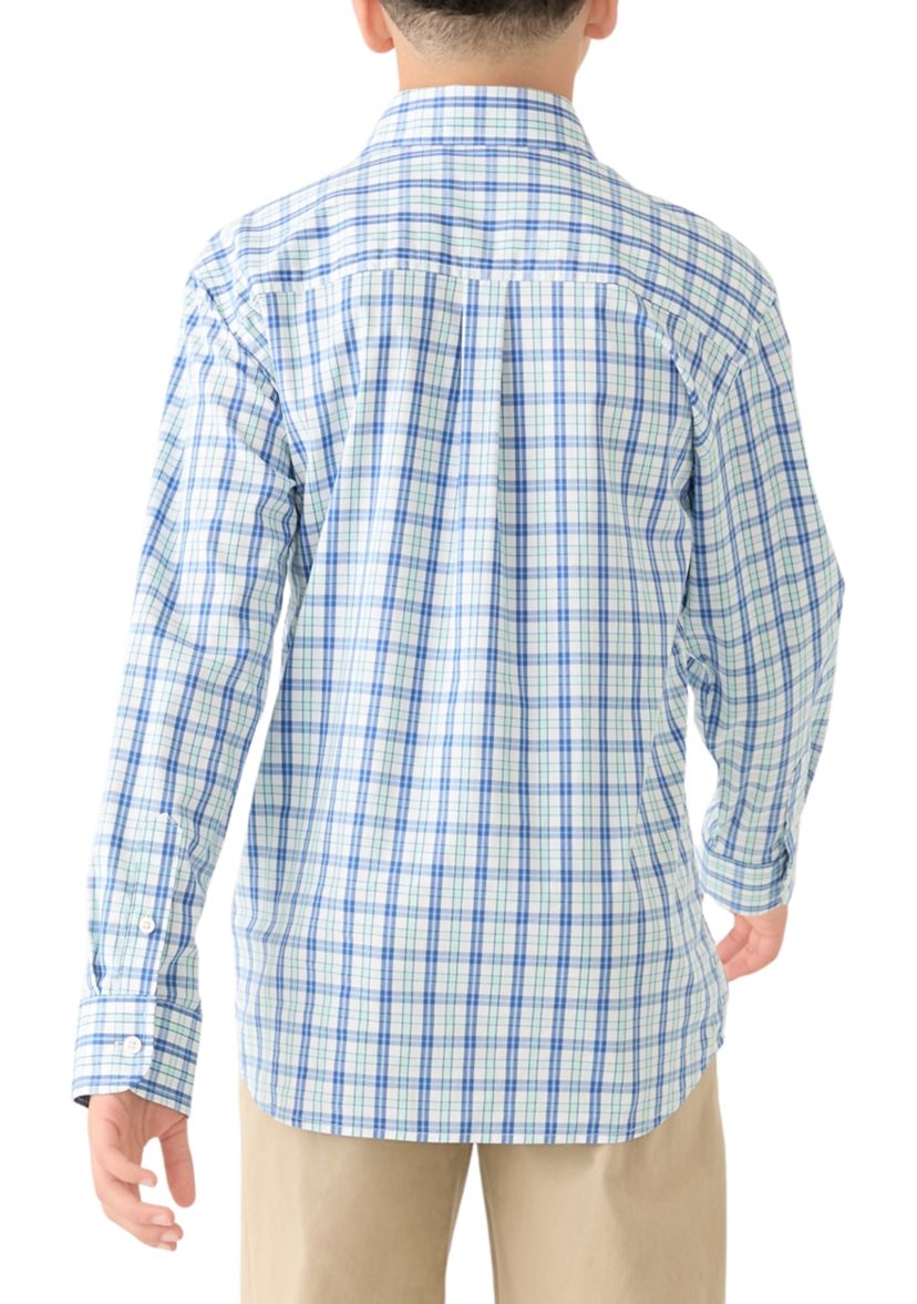 Boys 8-20 Husky Long Sleeve Comfort Poplin Shirt 