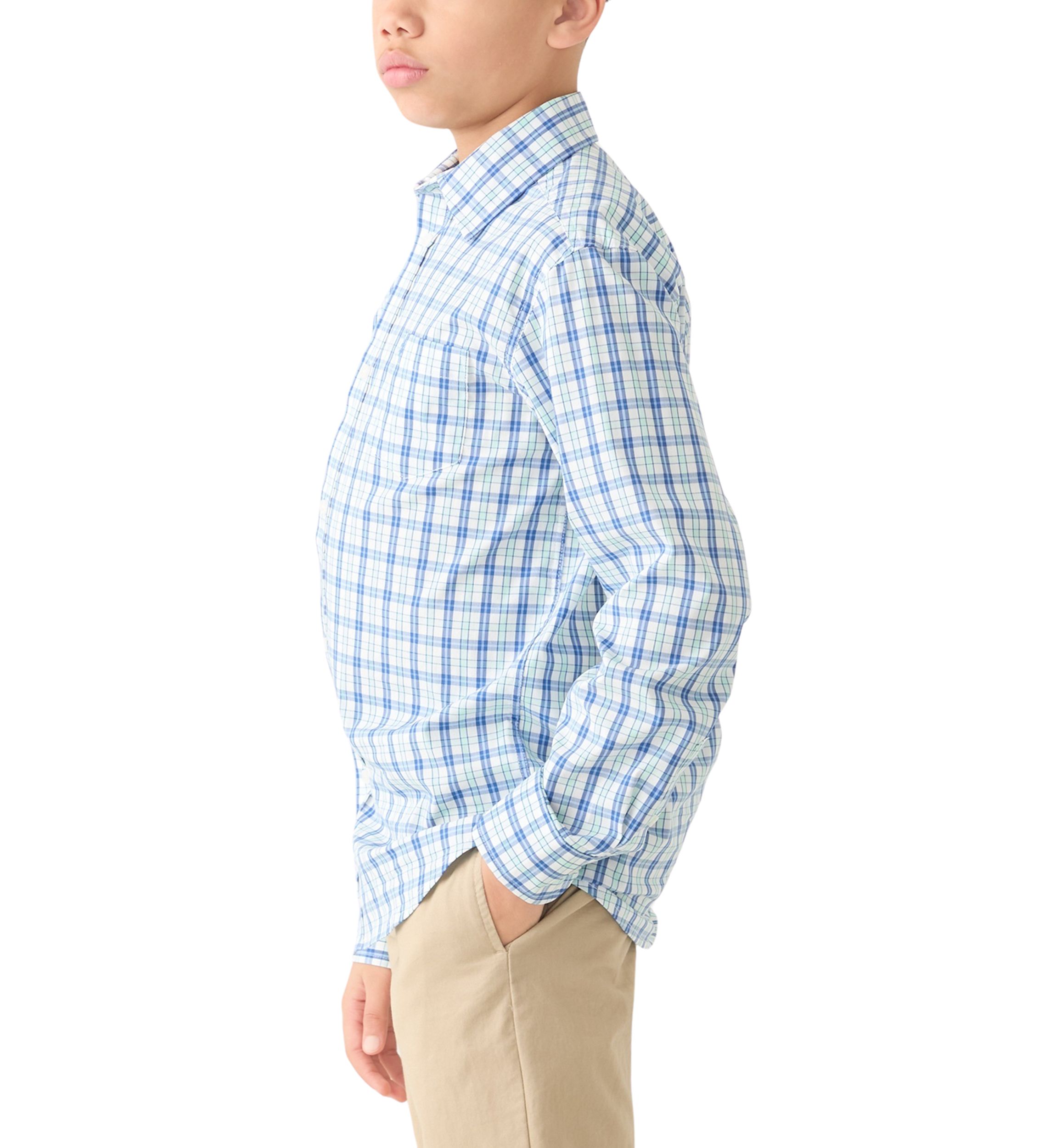 Boys 8-20 Husky Long Sleeve Comfort Poplin Shirt 