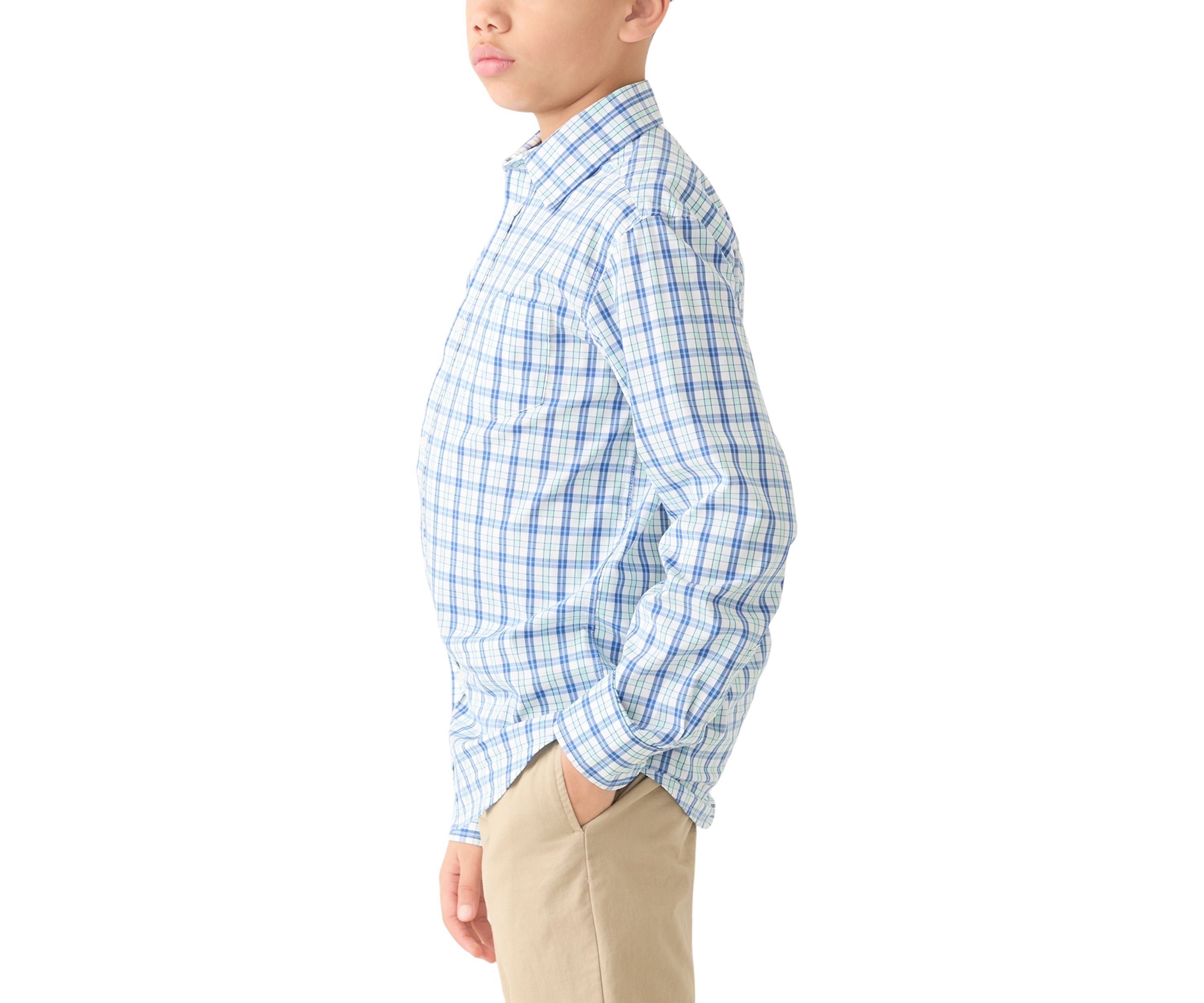 Boys 8-20 Husky Long Sleeve Comfort Poplin Shirt 