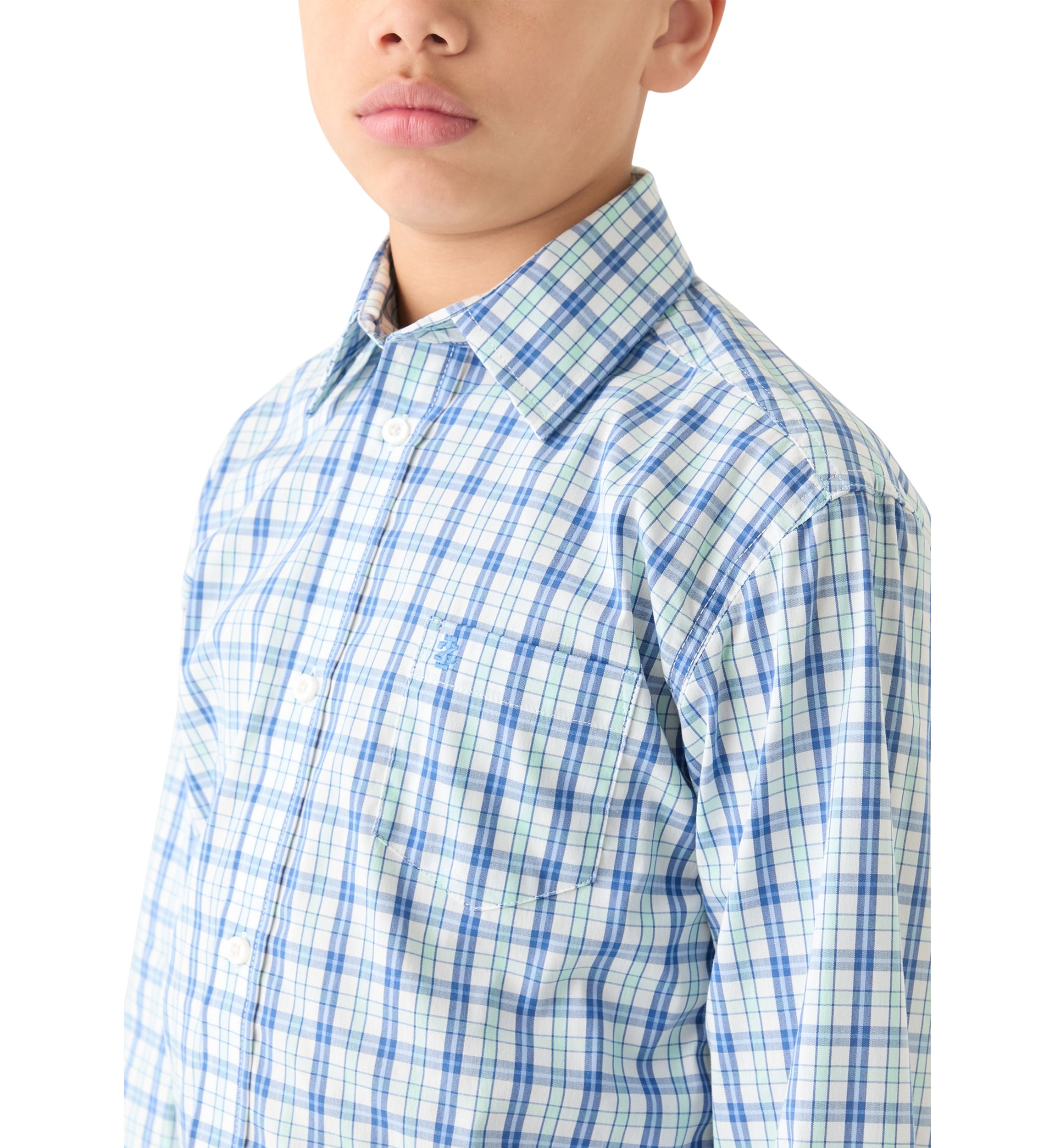 Boys 8-20 Husky Long Sleeve Comfort Poplin Shirt 