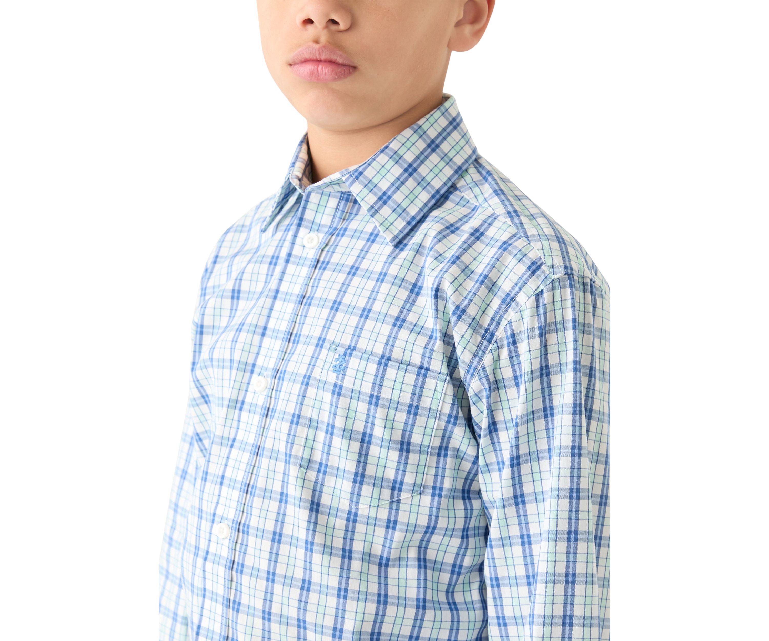 Boys 8-20 Husky Long Sleeve Comfort Poplin Shirt 
