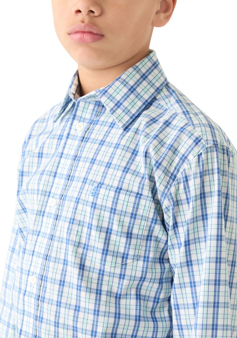 Boys 8-20 Husky Long Sleeve Comfort Poplin Shirt 
