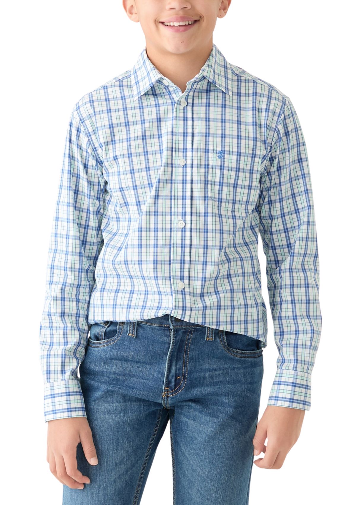 Boys 8-20 Long Sleeve Comfort Poplin Shirt 