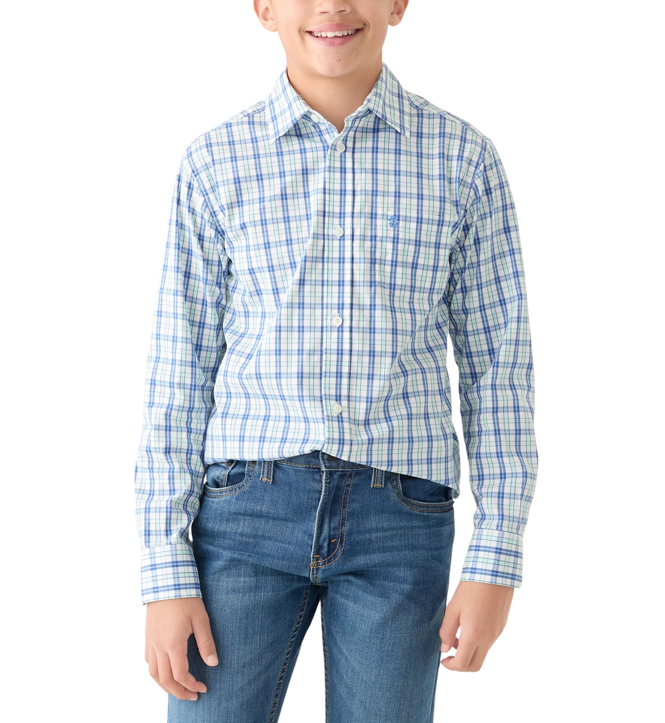 Boys 8-20 Long Sleeve Comfort Poplin Shirt 