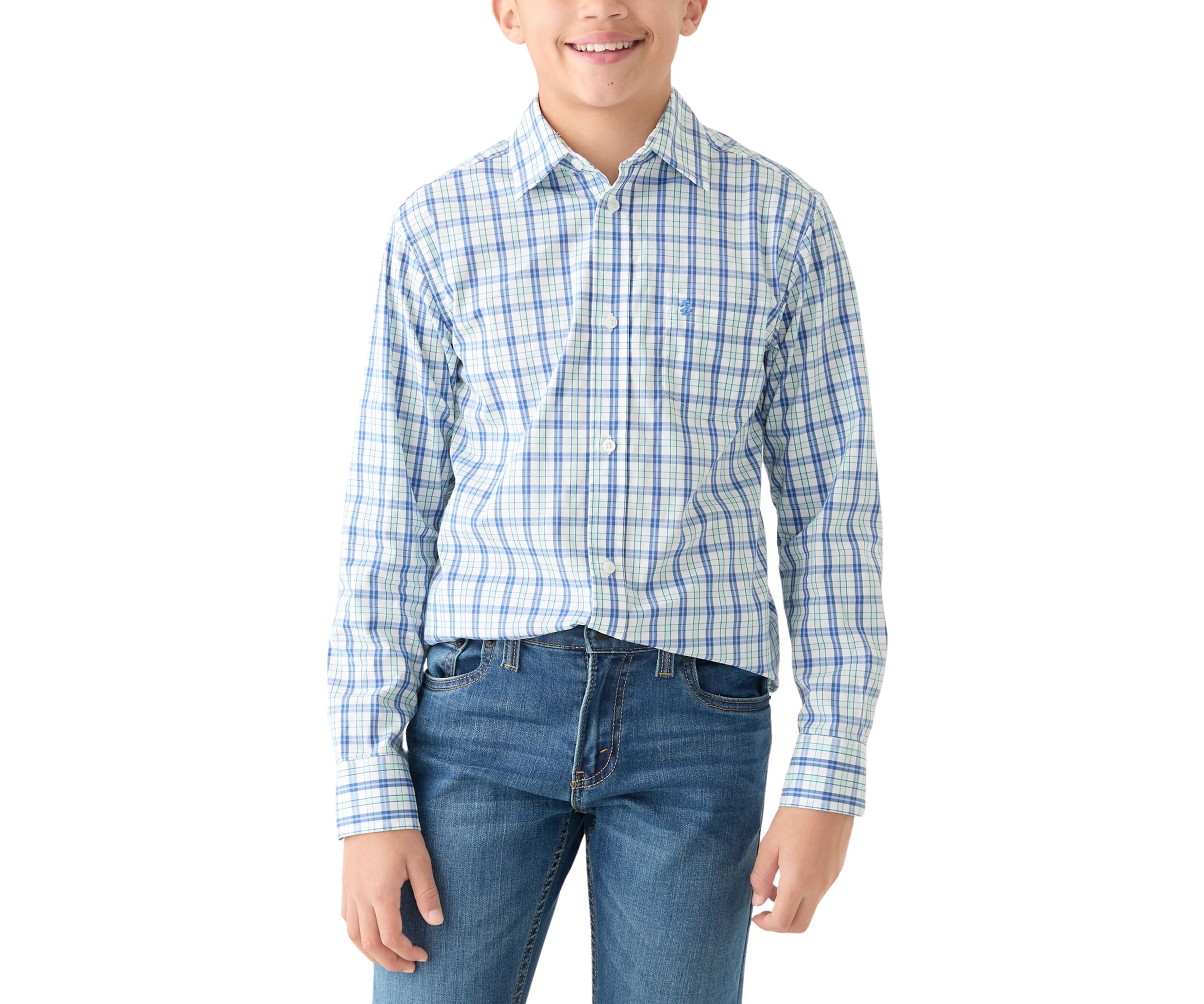 Boys 8-20 Long Sleeve Comfort Poplin Shirt 