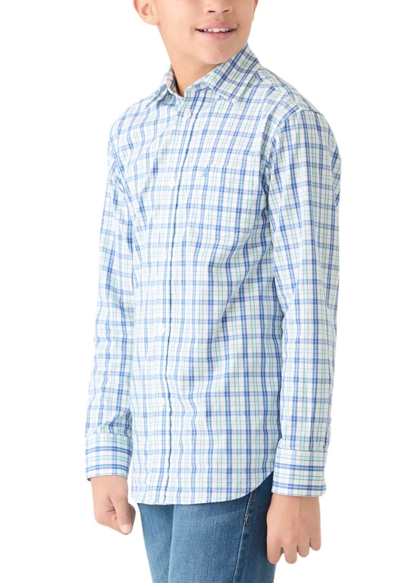 Boys 8-20 Long Sleeve Comfort Poplin Shirt 