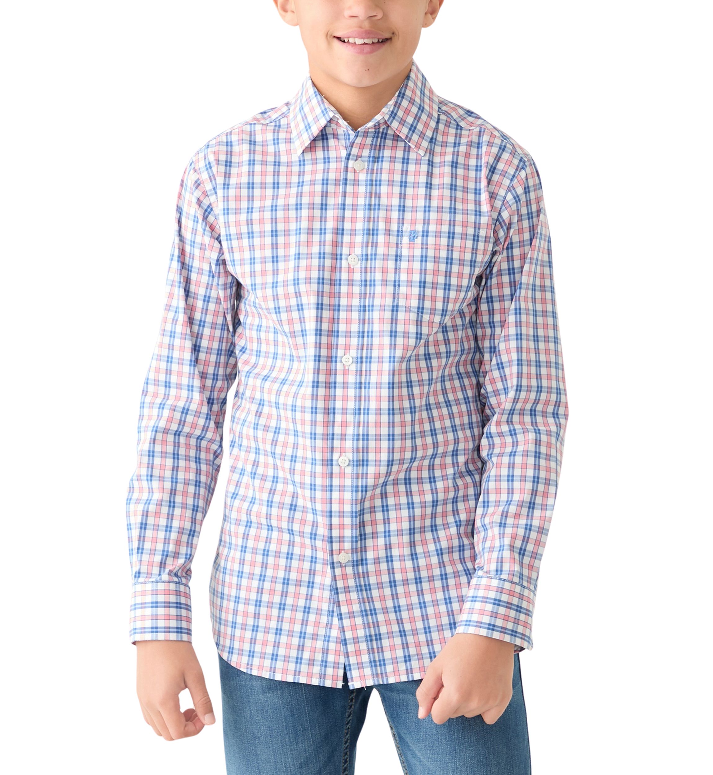 Boys 8-20 Long Sleeve Comfort Poplin Shirt 