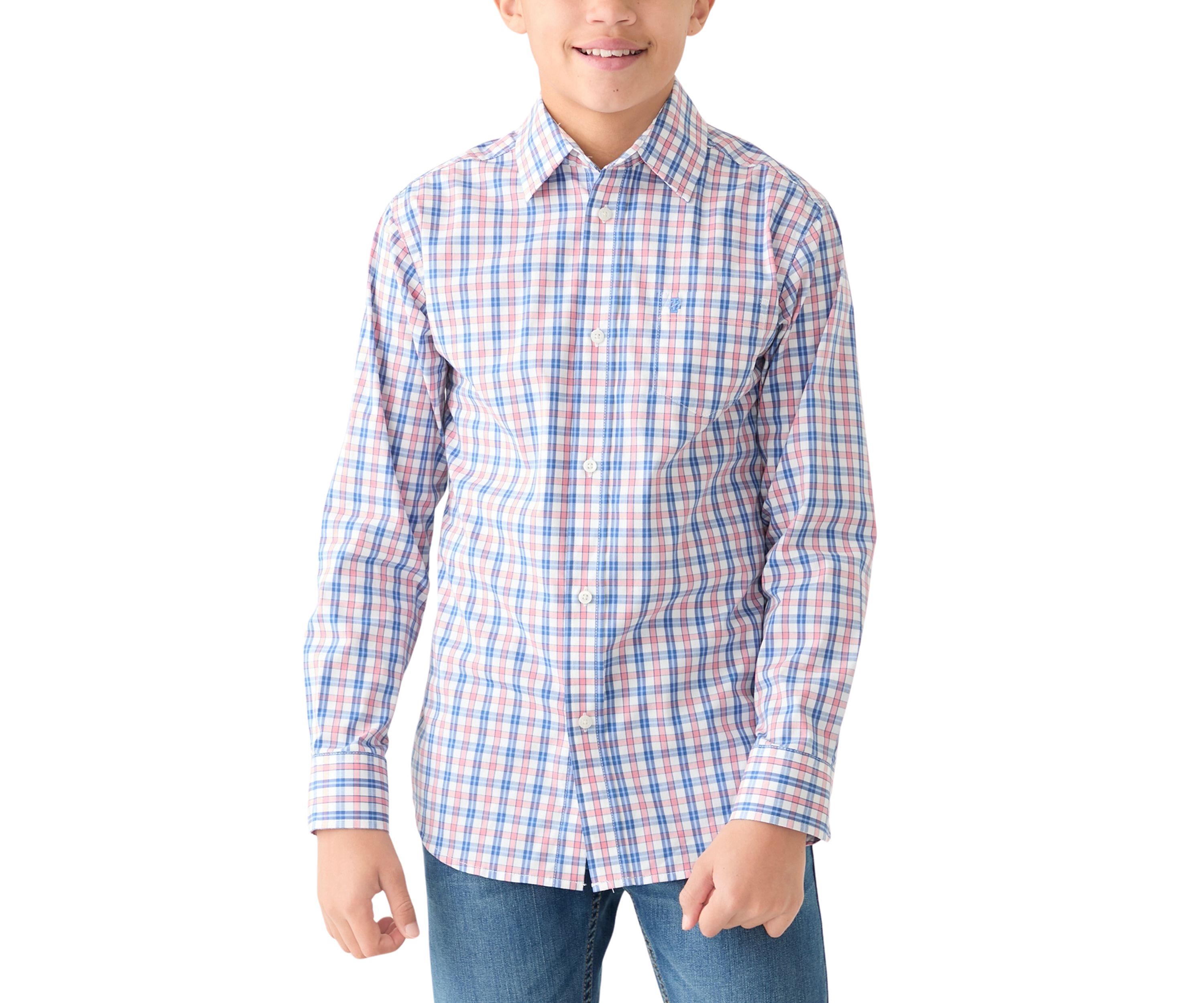 Boys 8-20 Long Sleeve Comfort Poplin Shirt 