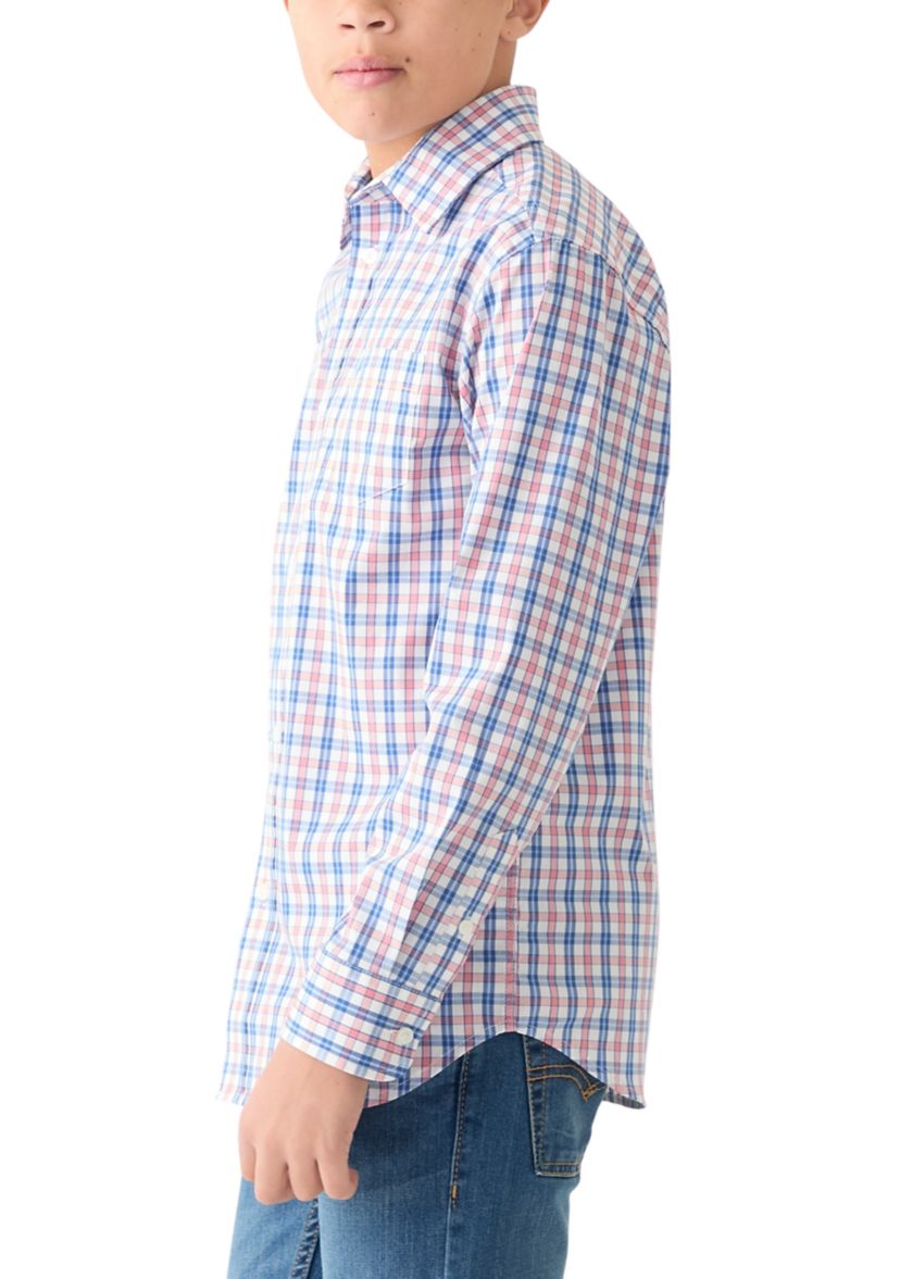 Boys 8-20 Long Sleeve Comfort Poplin Shirt 