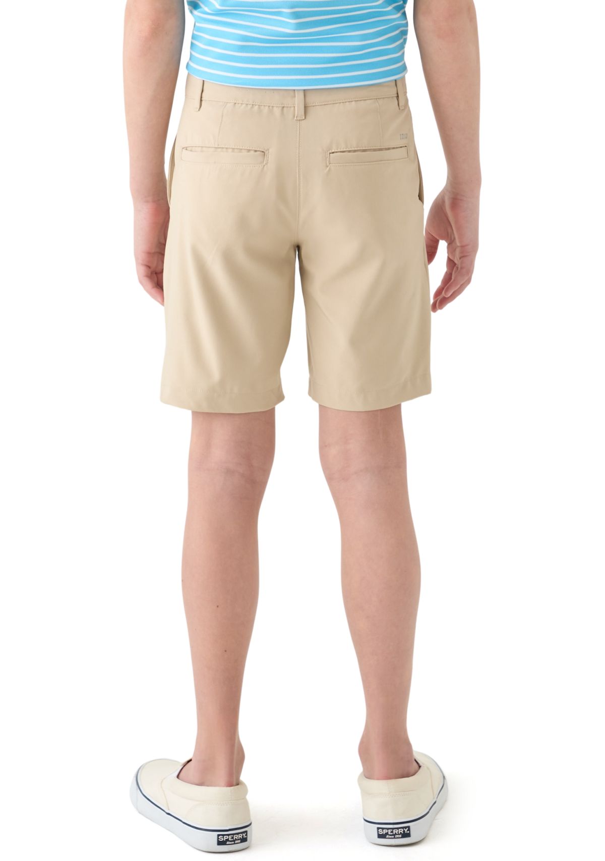 Boys 8-20 Husky Flat Front Solid Stretch Performance Shorts