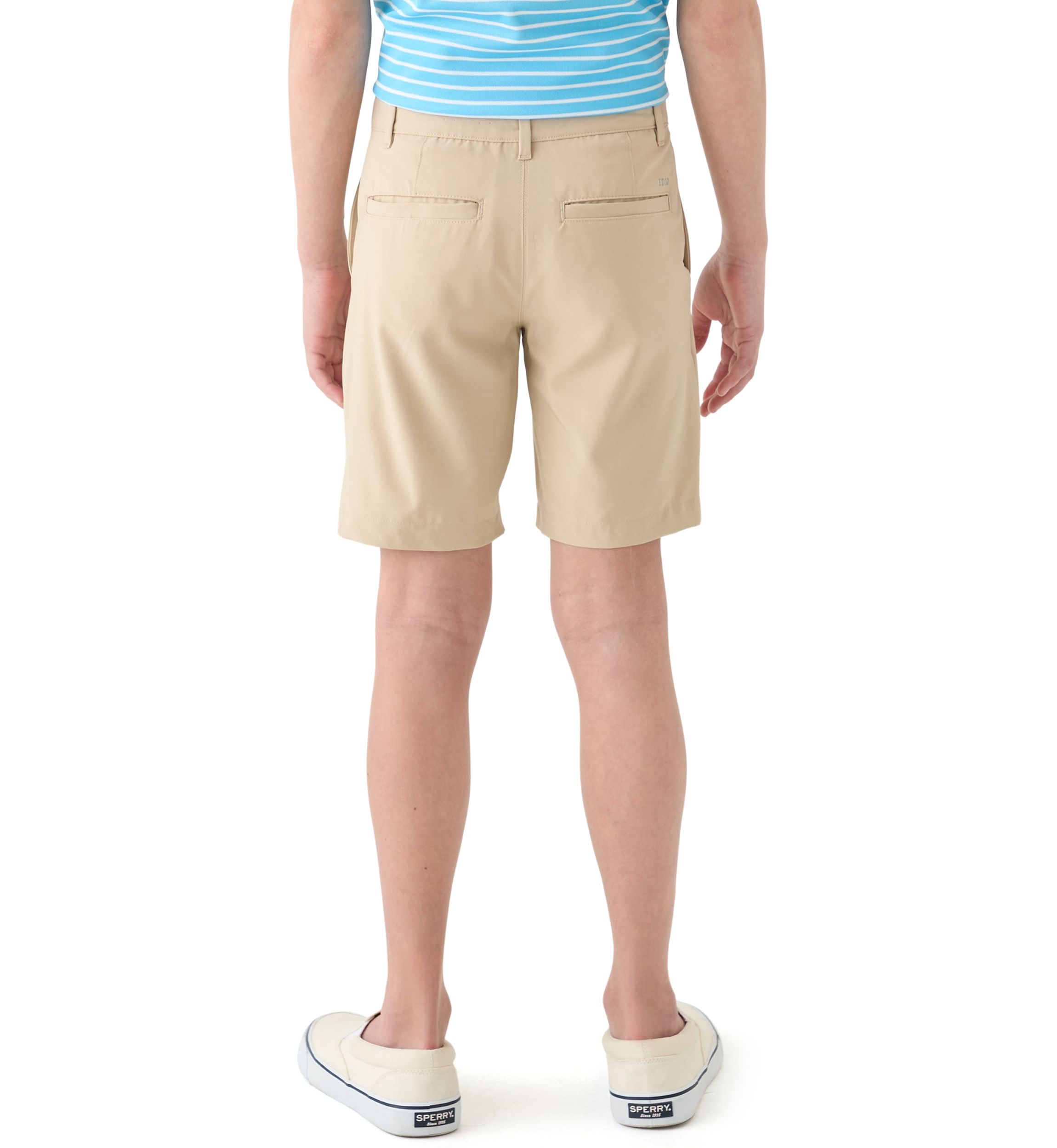 Boys 8-20 Husky Flat Front Solid Stretch Performance Shorts