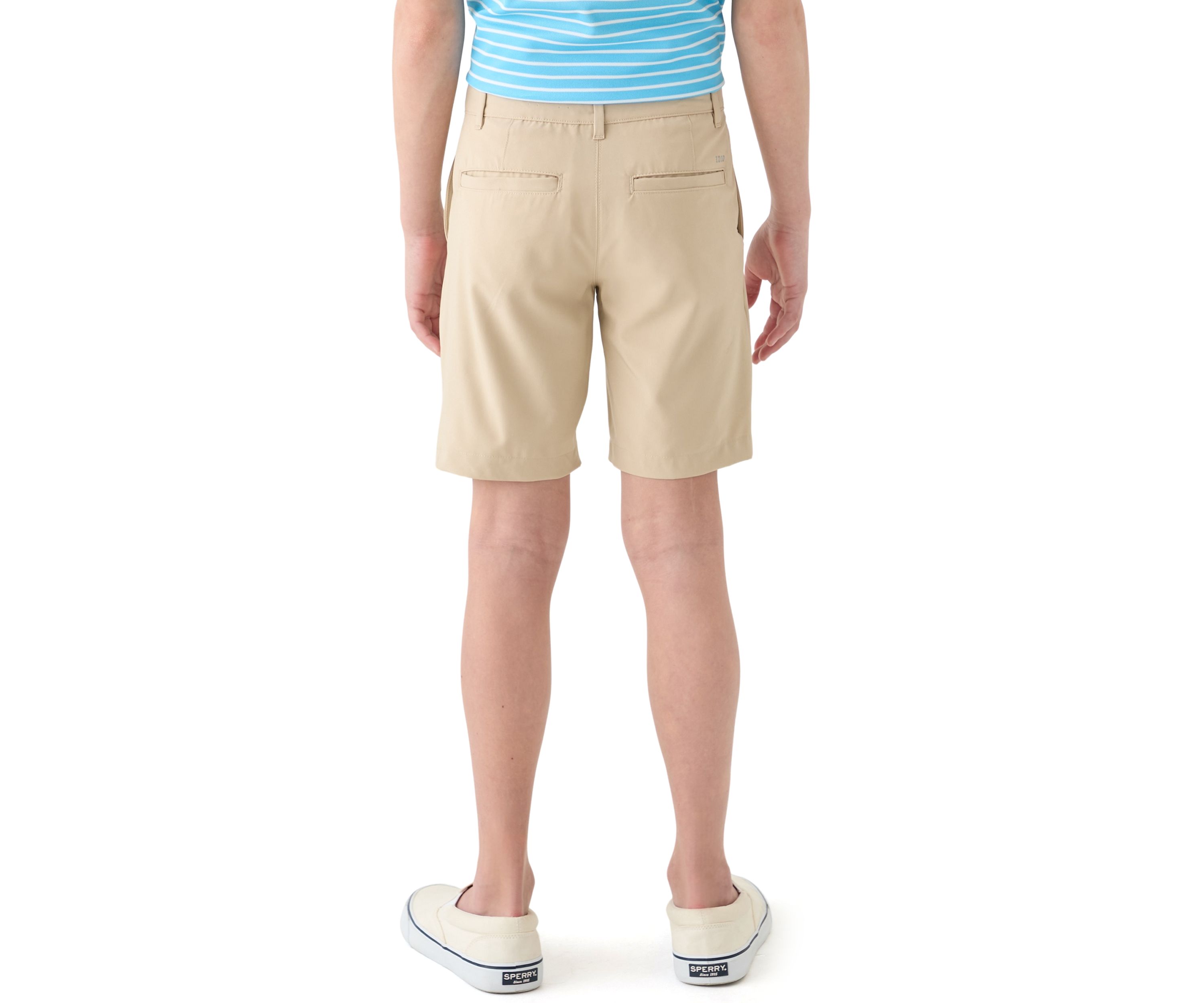 Boys 8-20 Husky Flat Front Solid Stretch Performance Shorts