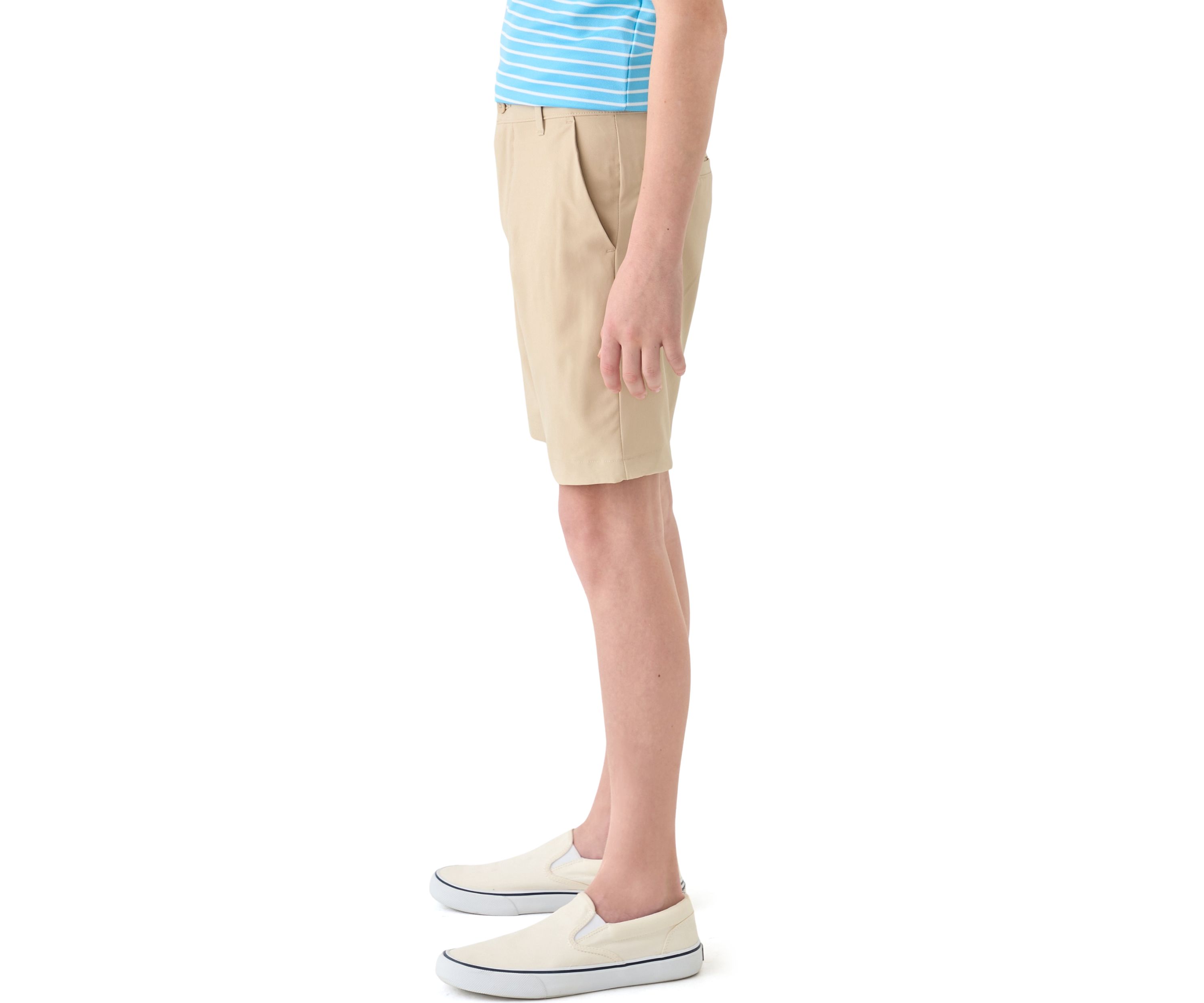Boys 8-20 Husky Flat Front Solid Stretch Performance Shorts