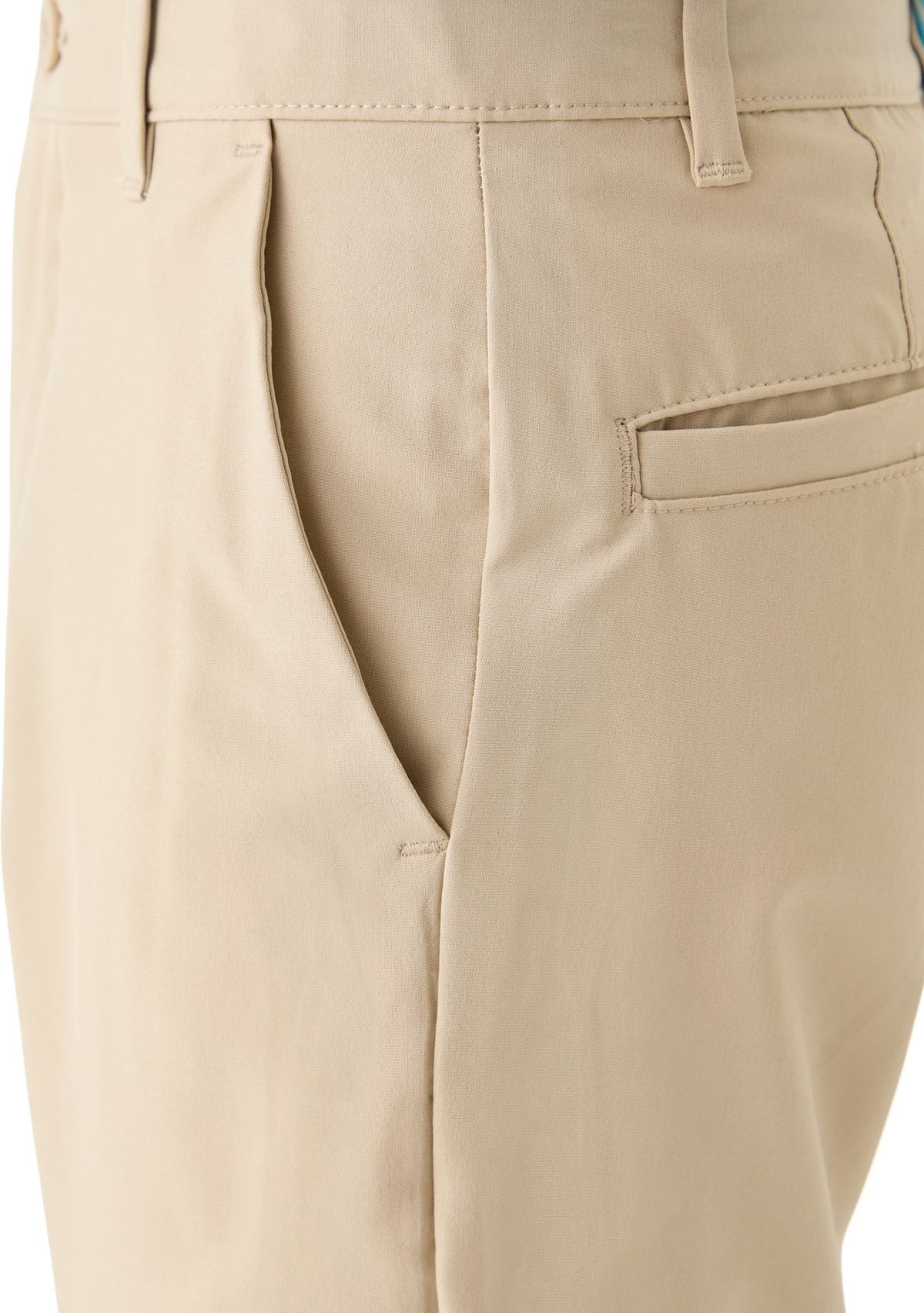 Boys 8-20 Husky Flat Front Solid Stretch Performance Shorts