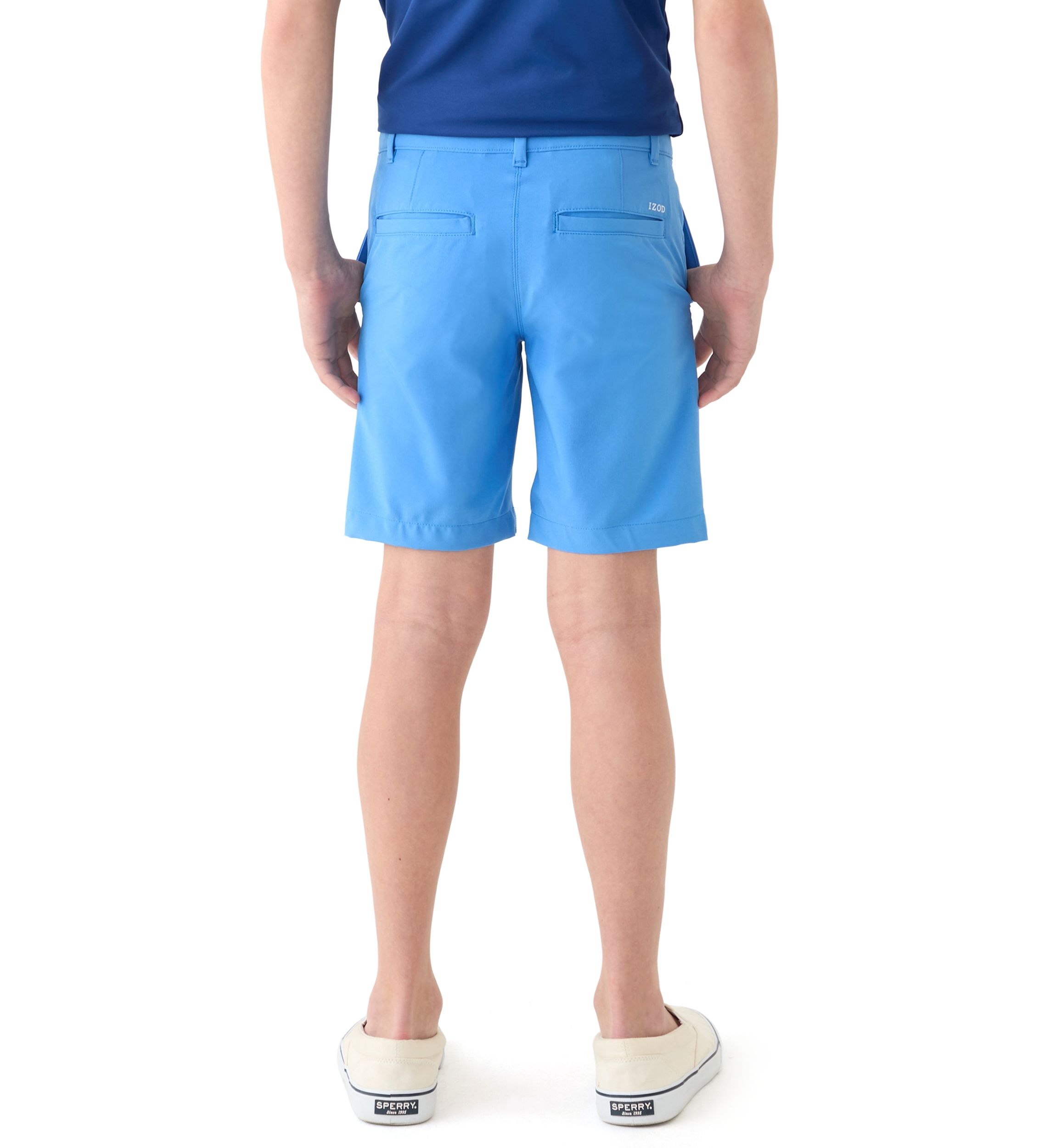 Boys 8-20 Husky Flat Front Solid Stretch Performance Shorts
