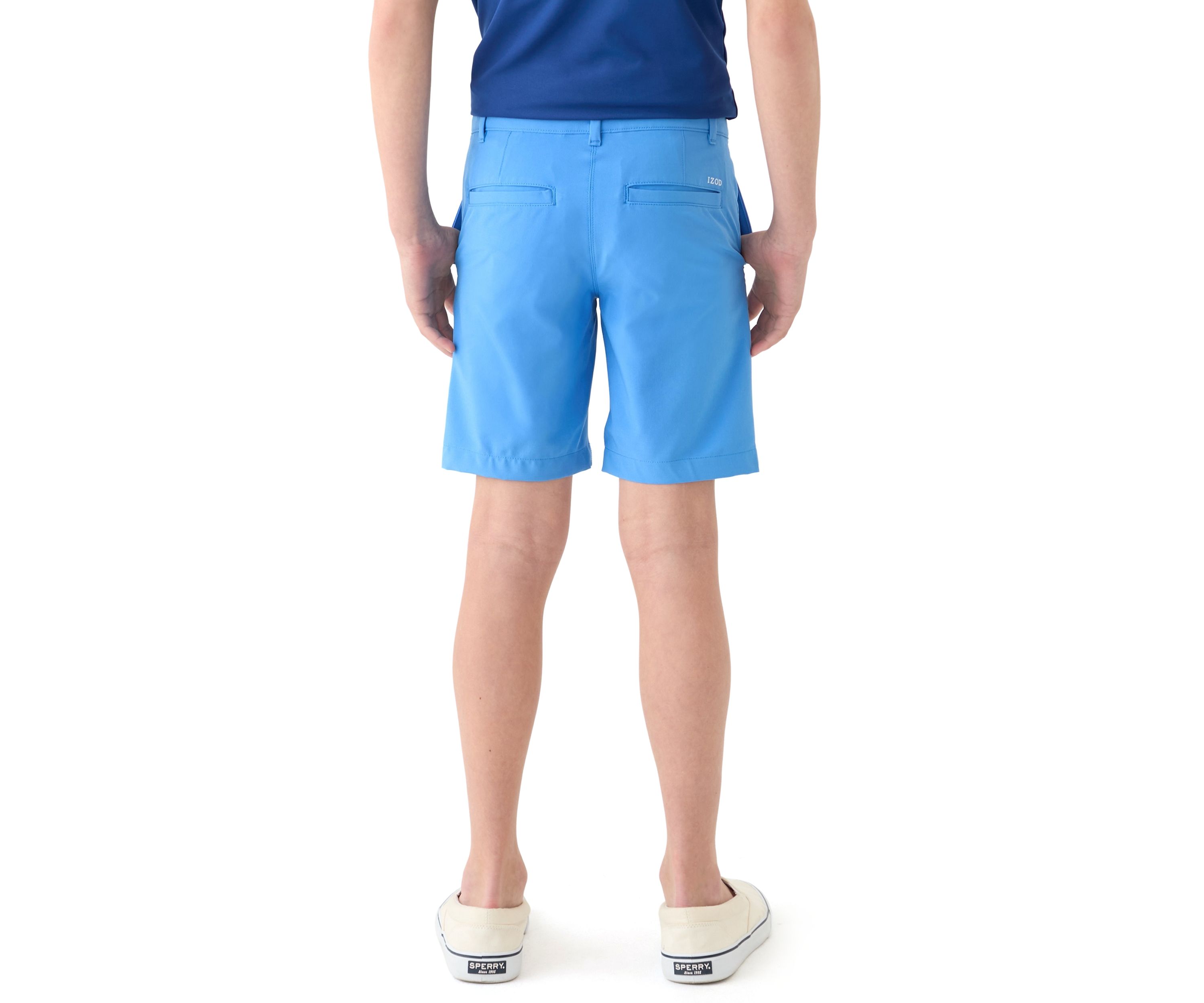Boys 8-20 Husky Flat Front Solid Stretch Performance Shorts