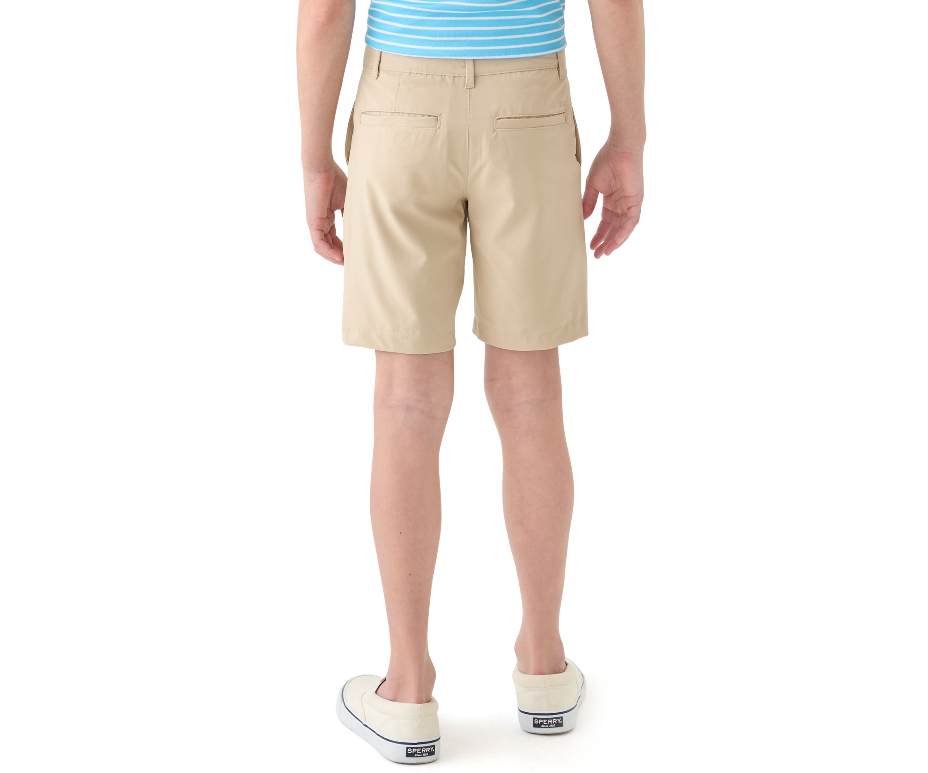 Boys 8-20 Flat Front Solid Stretch Performance Shorts