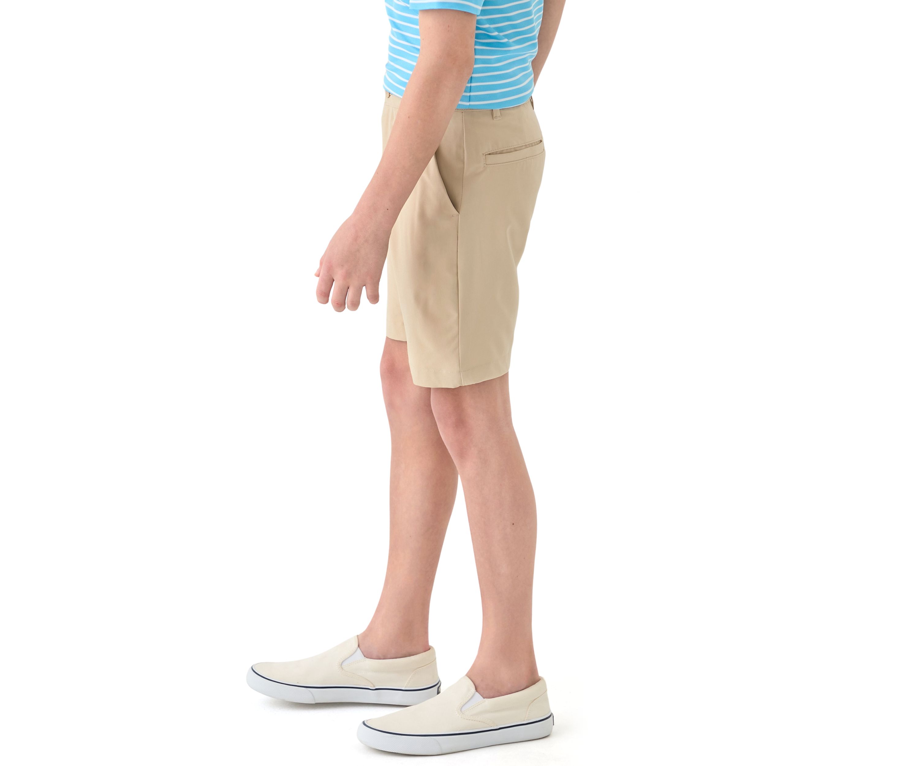 Boys 8-20 Flat Front Solid Stretch Performance Shorts