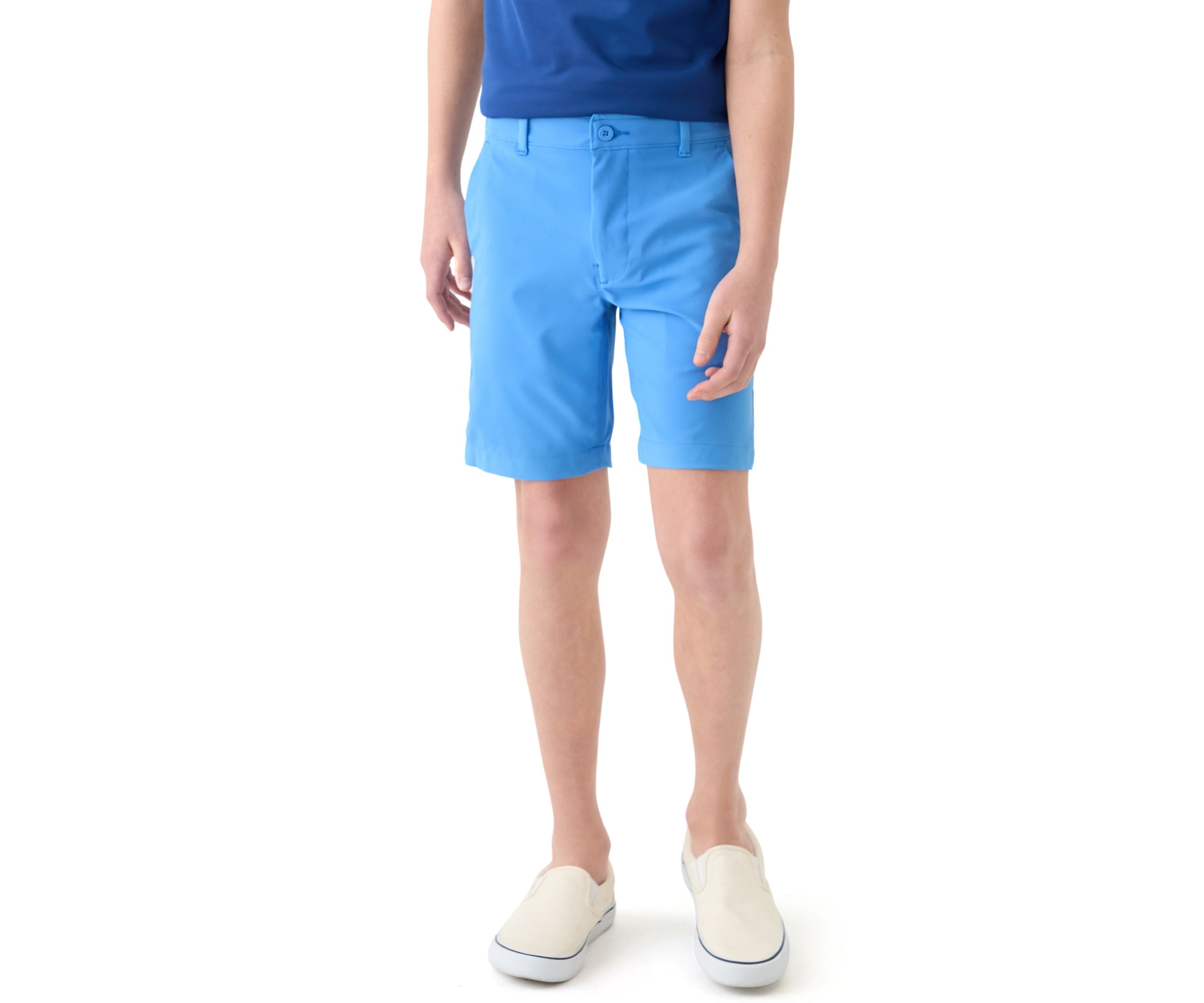Boys 8-20 Flat Front Solid Stretch Performance Shorts
