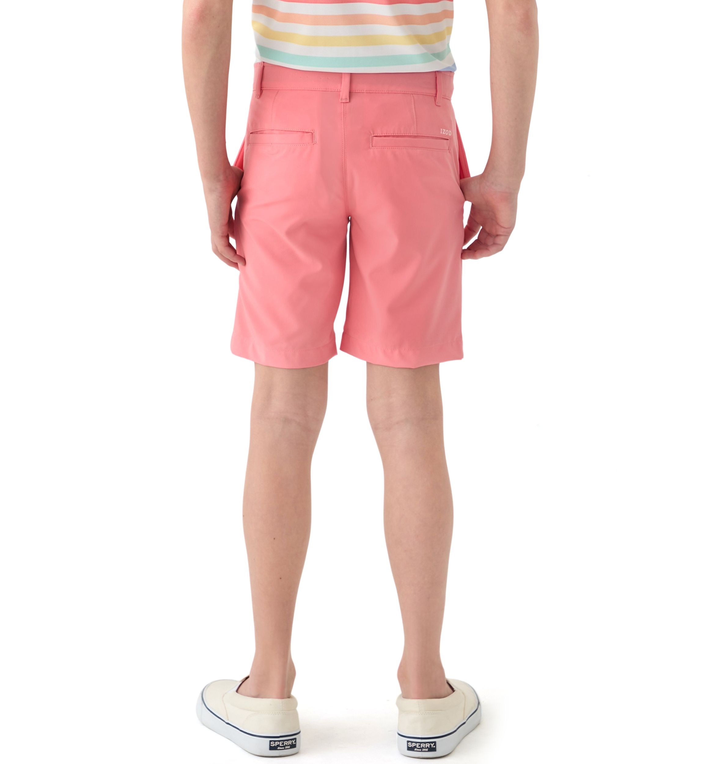 Boys 8-20 Flat Front Solid Stretch Performance Shorts