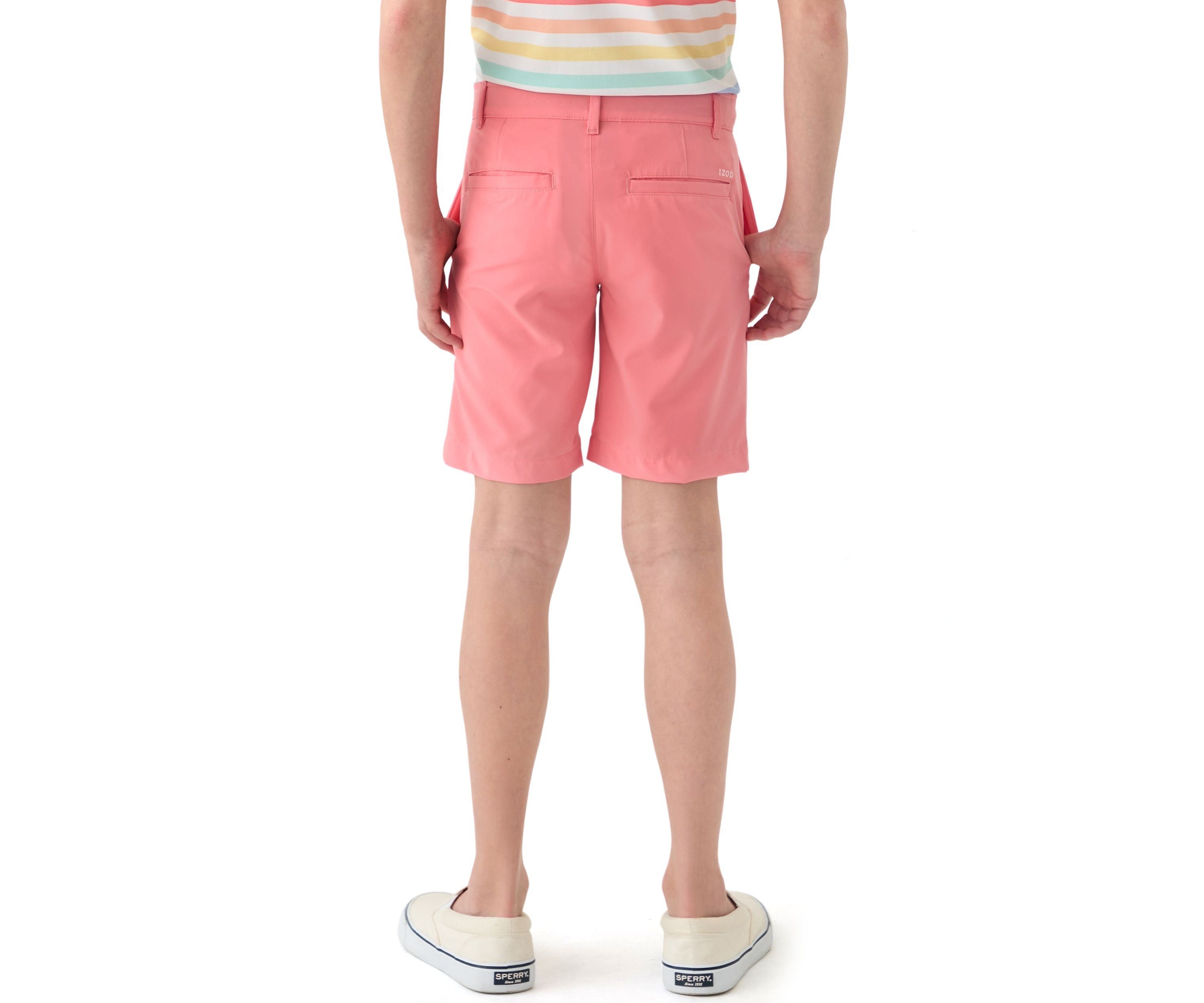 Boys 8-20 Flat Front Solid Stretch Performance Shorts