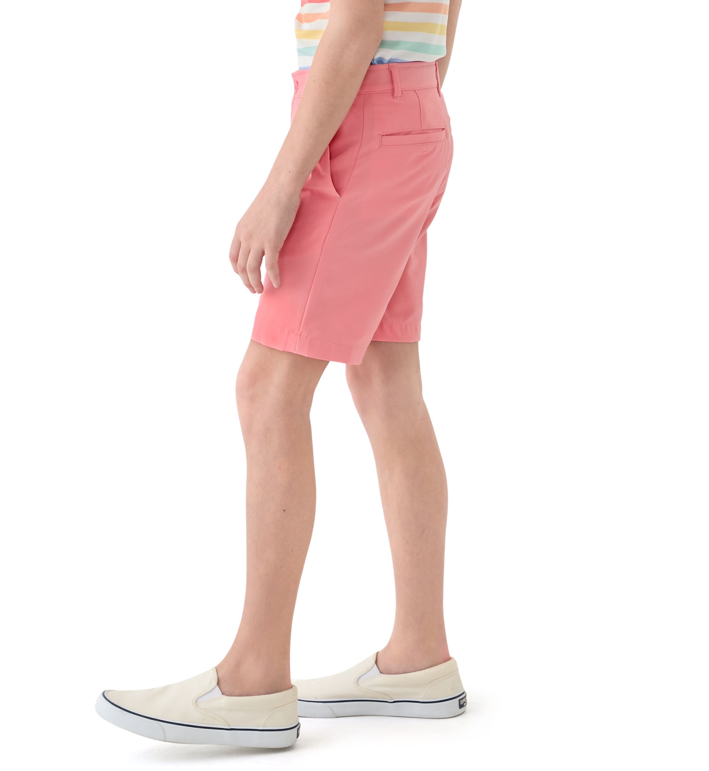 Boys 8-20 Flat Front Solid Stretch Performance Shorts