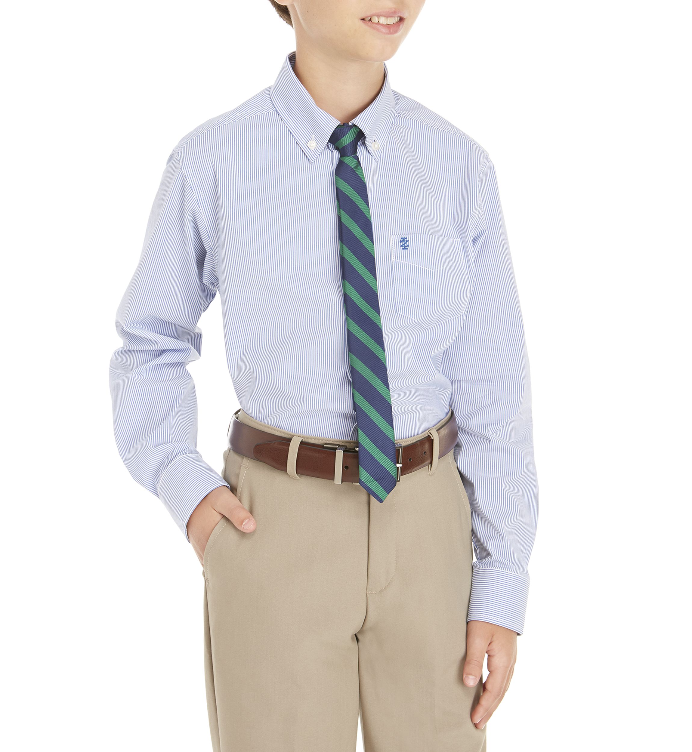 Boys 8-20 2-Piece Stripe Button Down and Tie Set