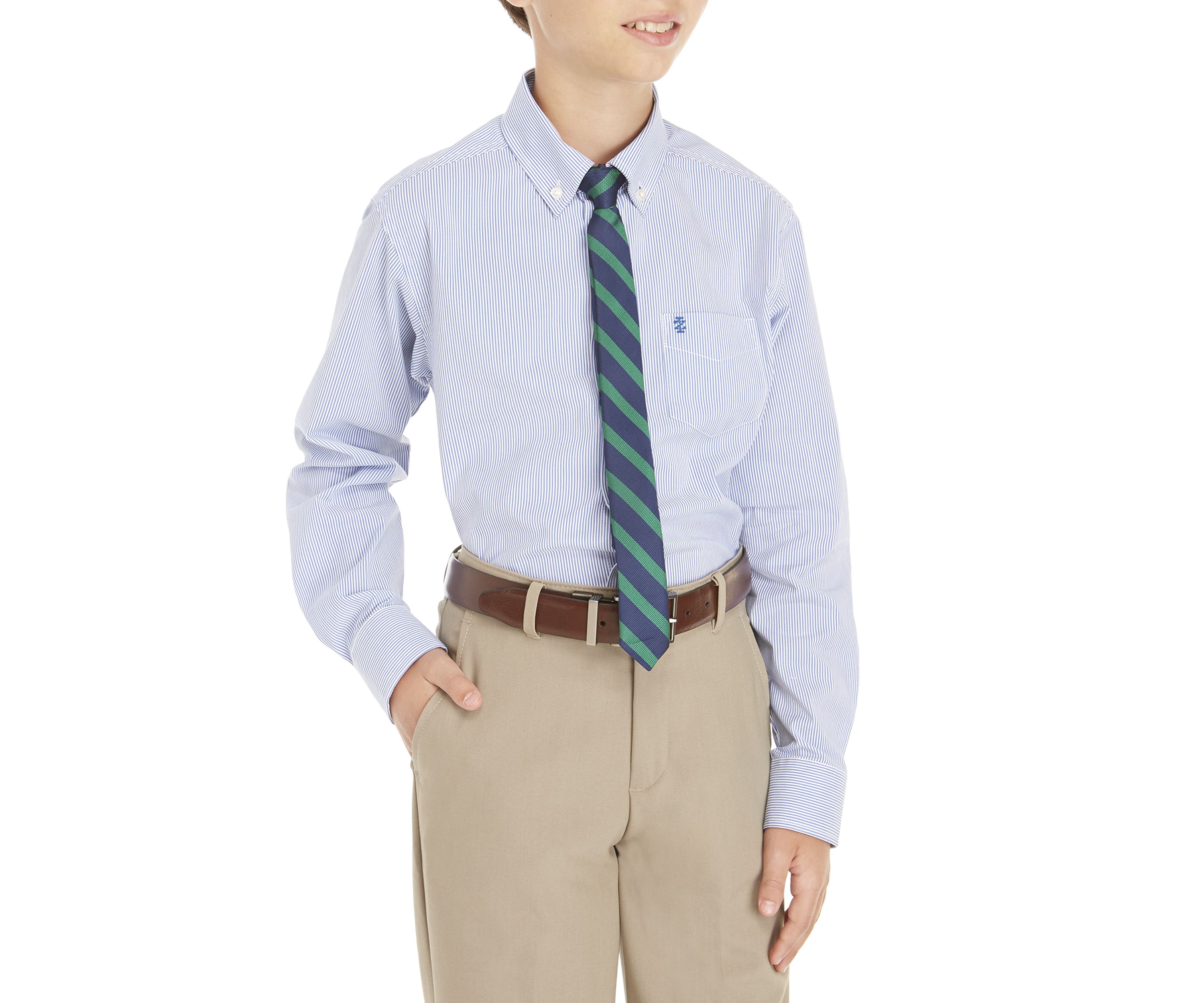 Boys 8-20 2-Piece Stripe Button Down and Tie Set