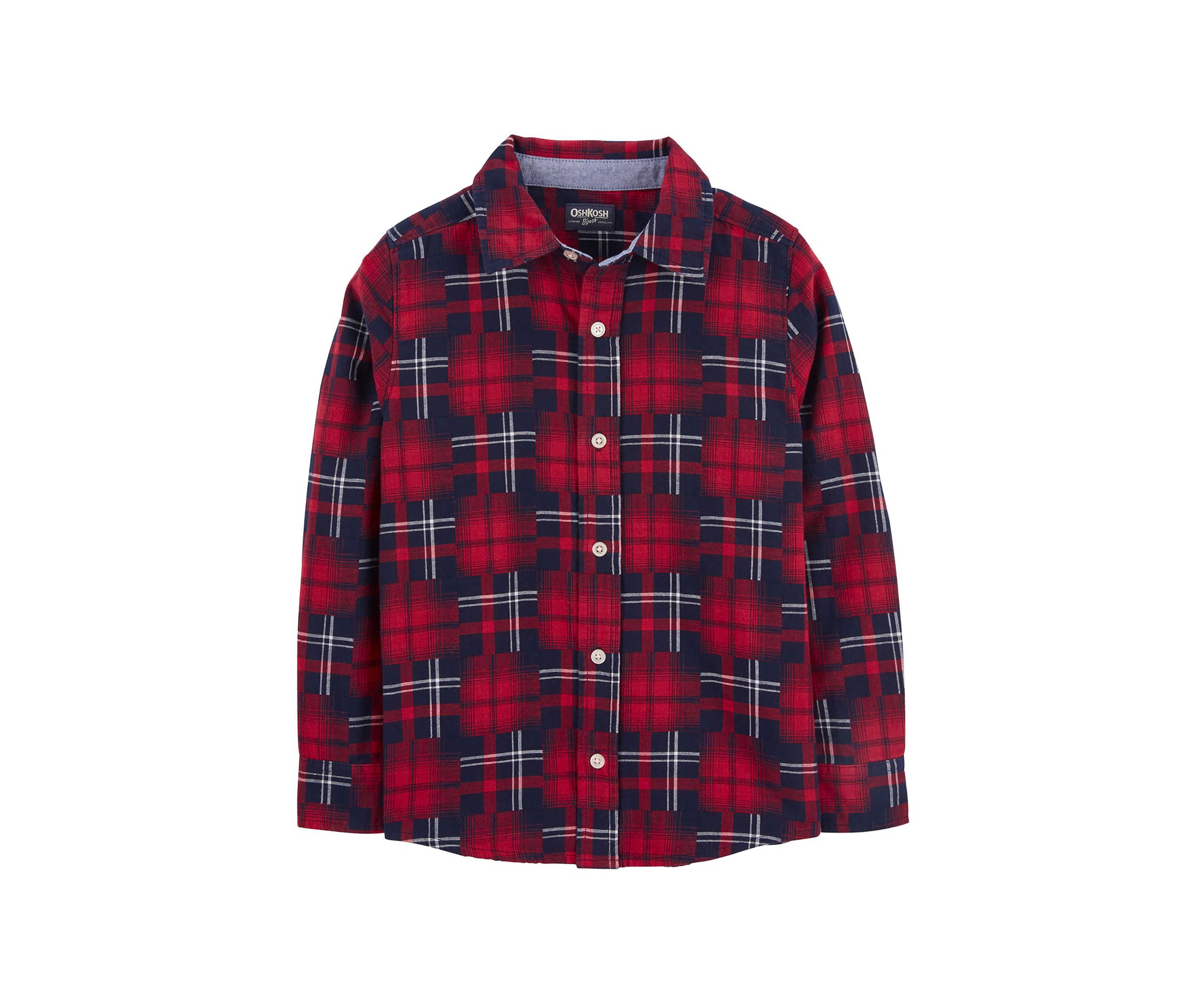 Boys 4-7 Plaid Woven Shirt