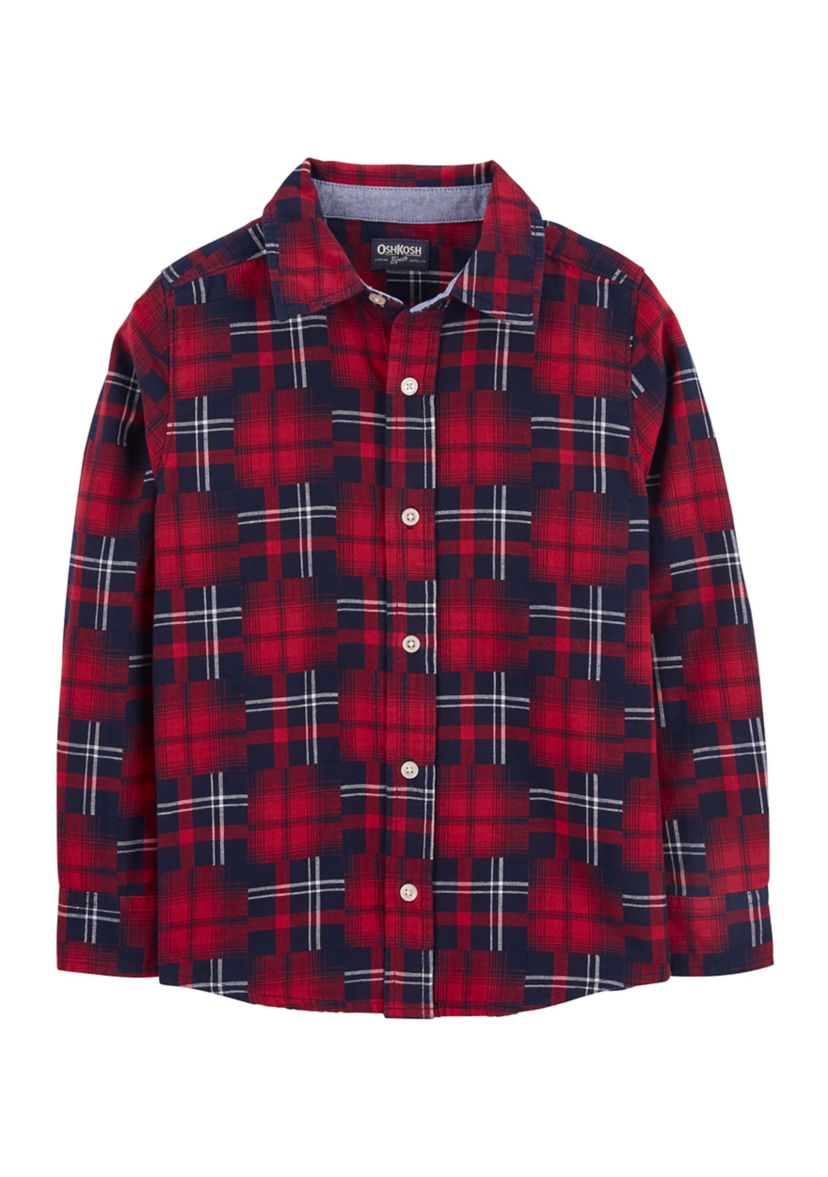 Boys 4-7 Plaid Woven Shirt