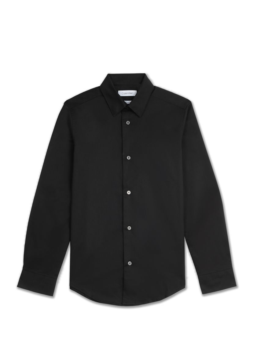Boys 8-20 Solid Stretch Poplin Shirt