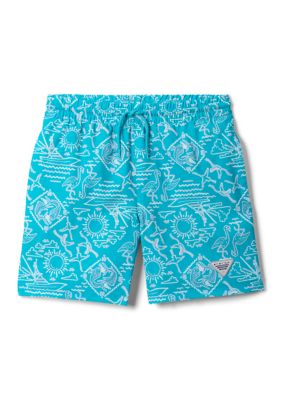 Columbia Boys 8-20 PFG Ramblerâ¢ Printed Water Shorts, Teal, XL