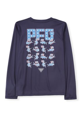 Columbia Boys 8-20 PFGâ¢ Graphic Long Sleeve Shirt, Large