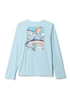 Columbia Boys 8-20 Y Terminal Tackle PFGâ¢ Fish Shine Graphic Long Sleeve Shirt, Large
