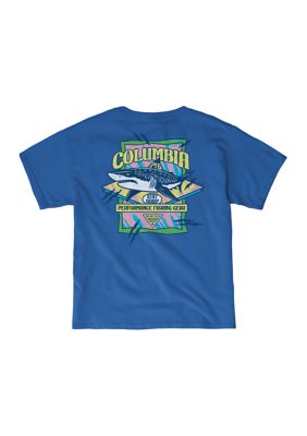 Columbia Boys 8-20 Shark PFG Graphic T-Shirt, Blue, XL