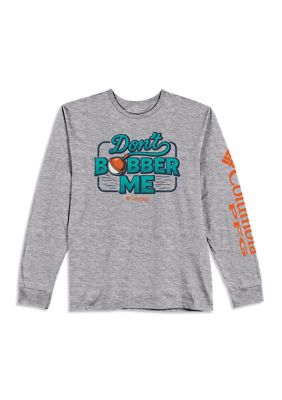 Columbia Boys 8-20 PFG 'Don't Bobber Me' Long Sleeve Shirt, Grey, XL