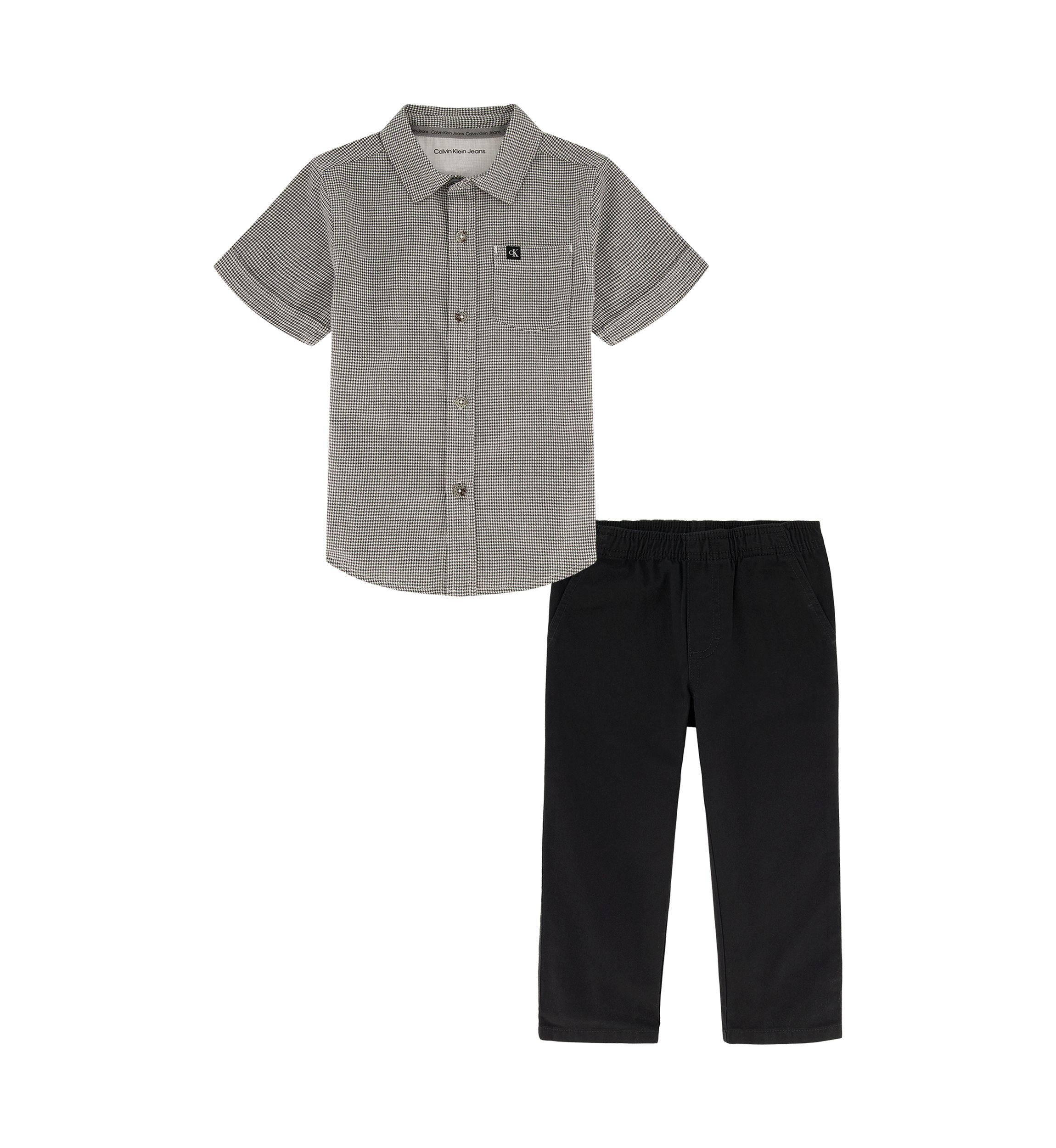 Boys 4-7 Woven Short Sleeve Shirt and Pants Set 