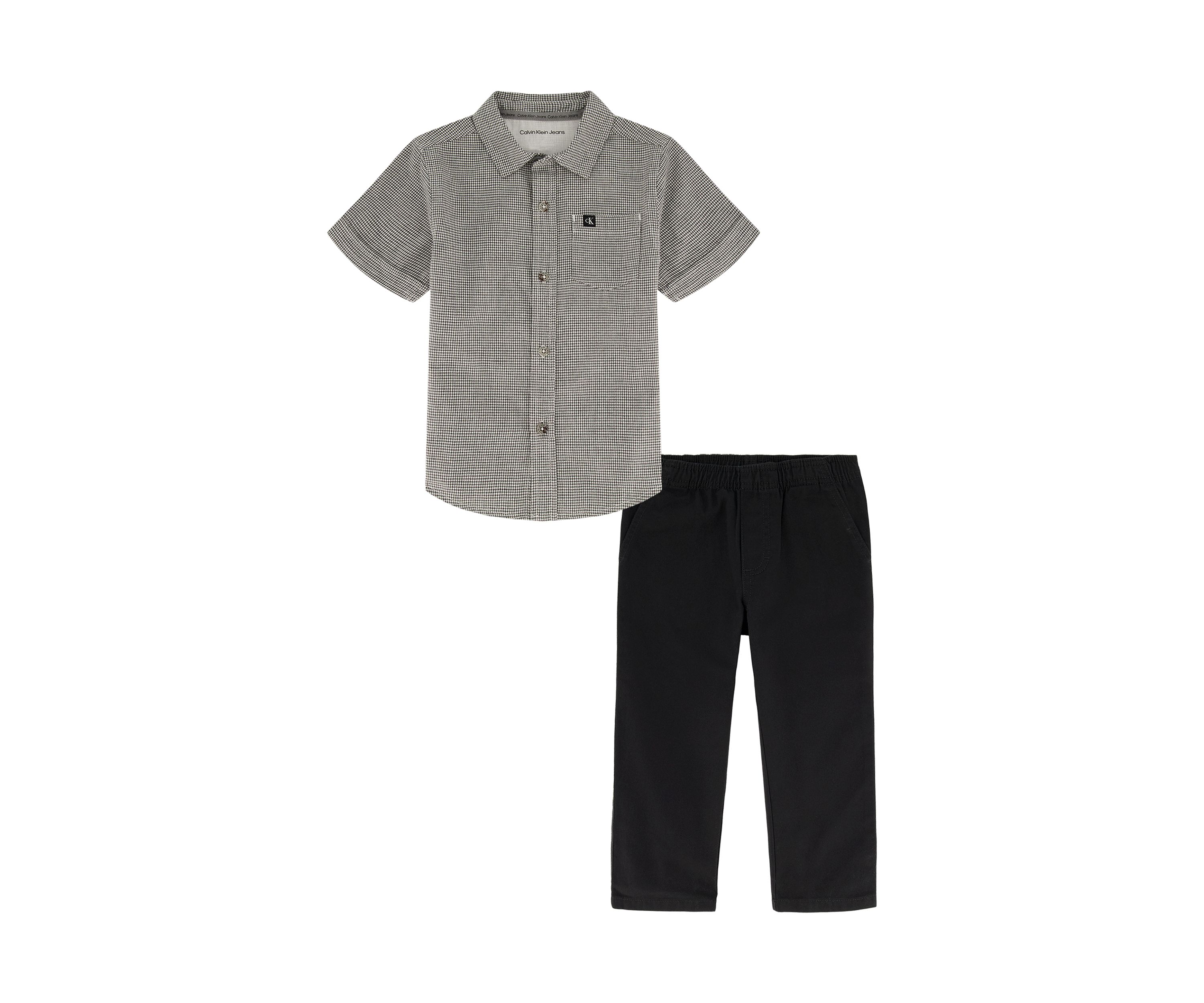 Boys 4-7 Woven Short Sleeve Shirt and Pants Set 