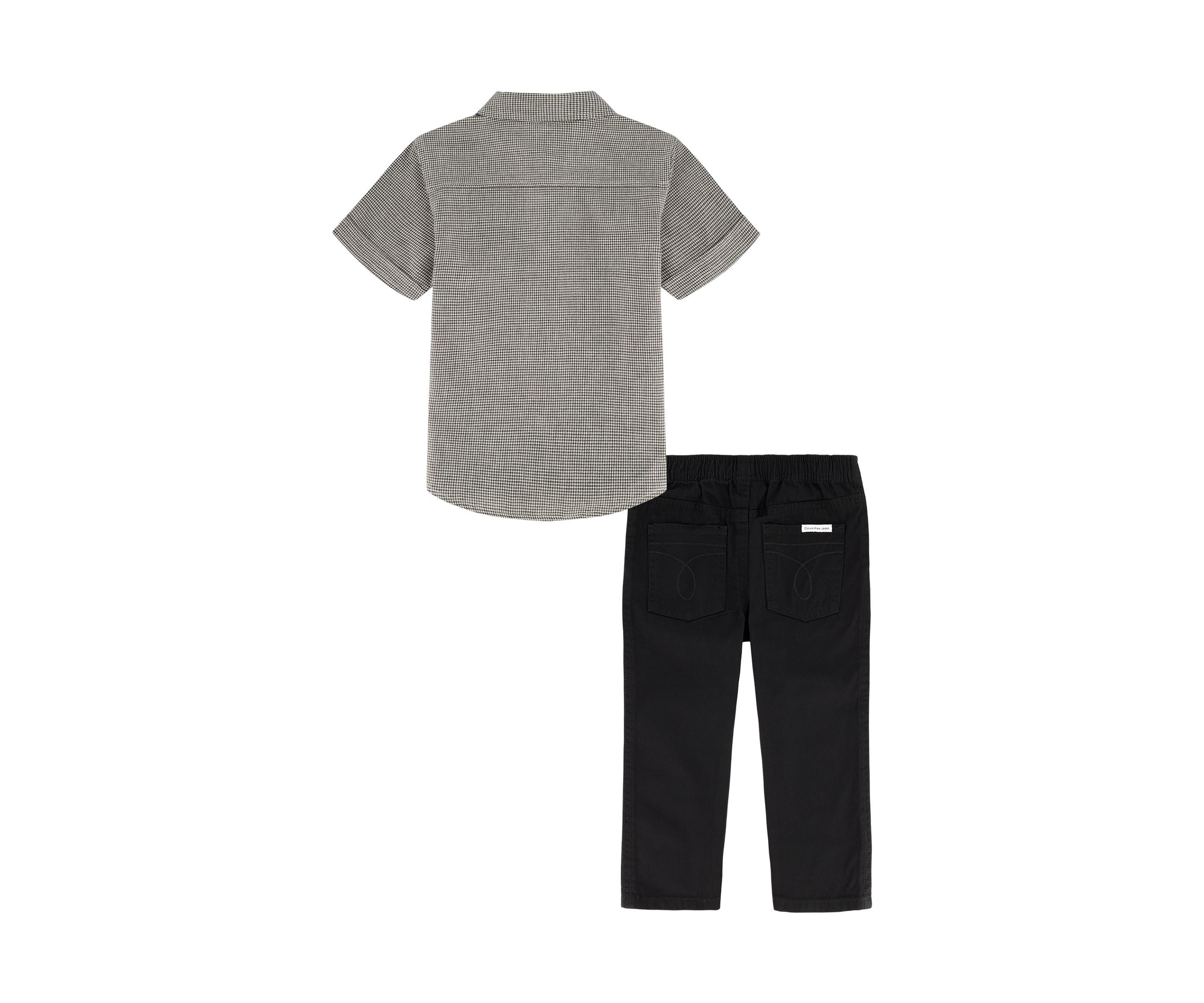 Boys 4-7 Woven Short Sleeve Shirt and Pants Set 