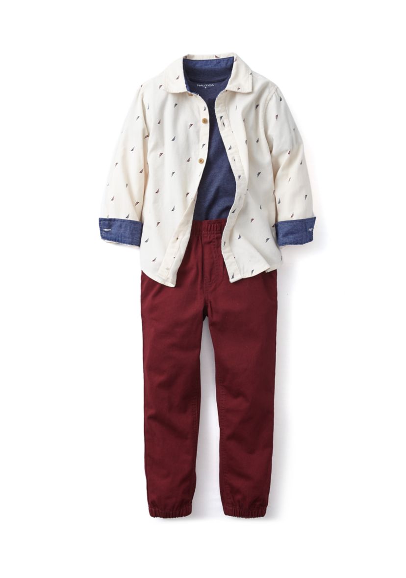 Boys 4-7 3 Piece Woven Jogger Set
